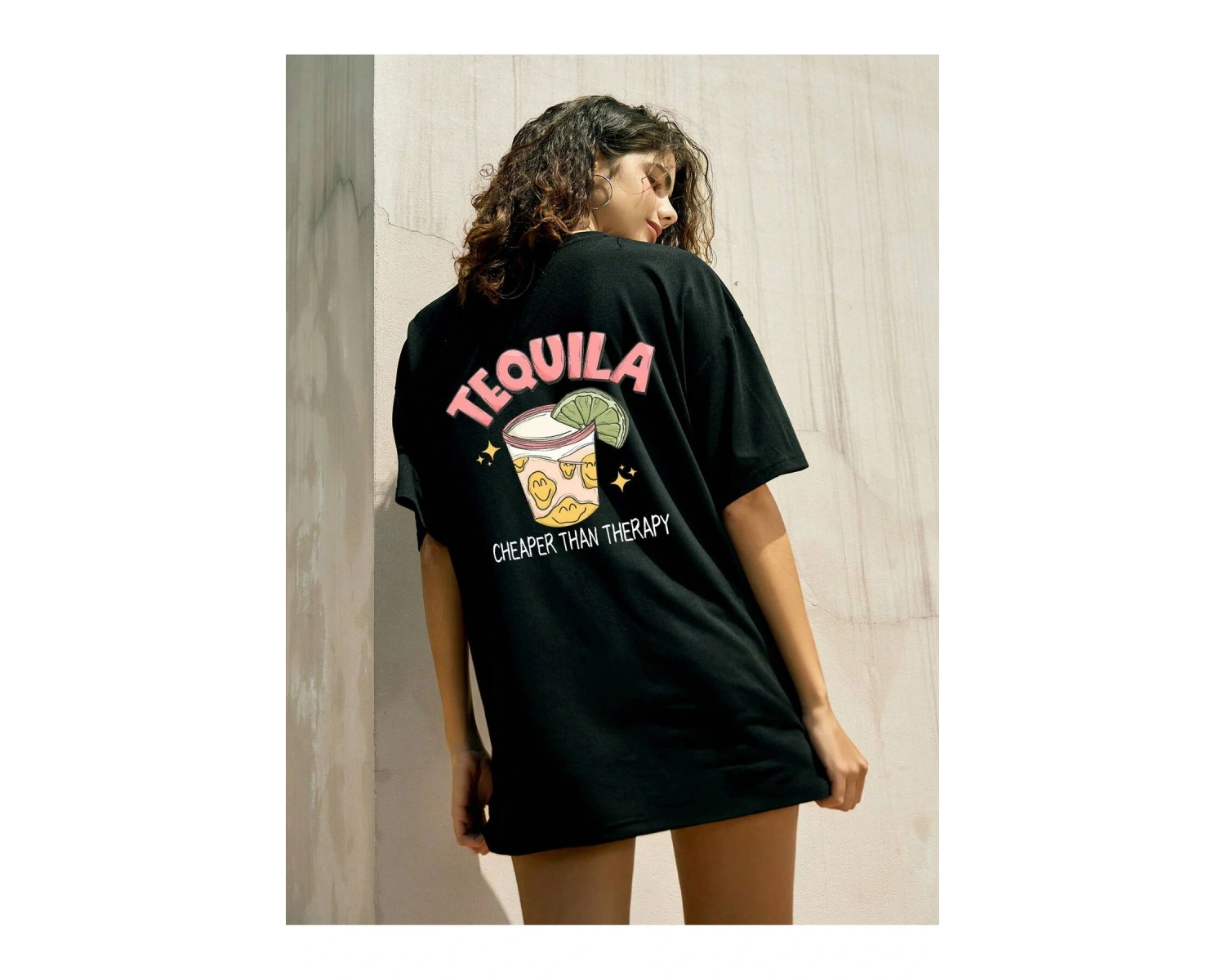 Karikatür ve Grafik tasarım Oversize T-shirt Cartoon/Letter serisi kod828