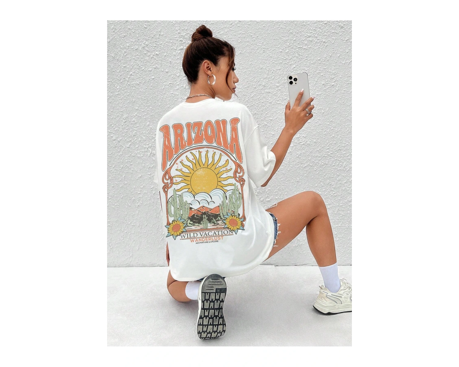 Karikatür ve Grafik tasarım Oversize T-shirt Cartoon/Letter serisi kod859