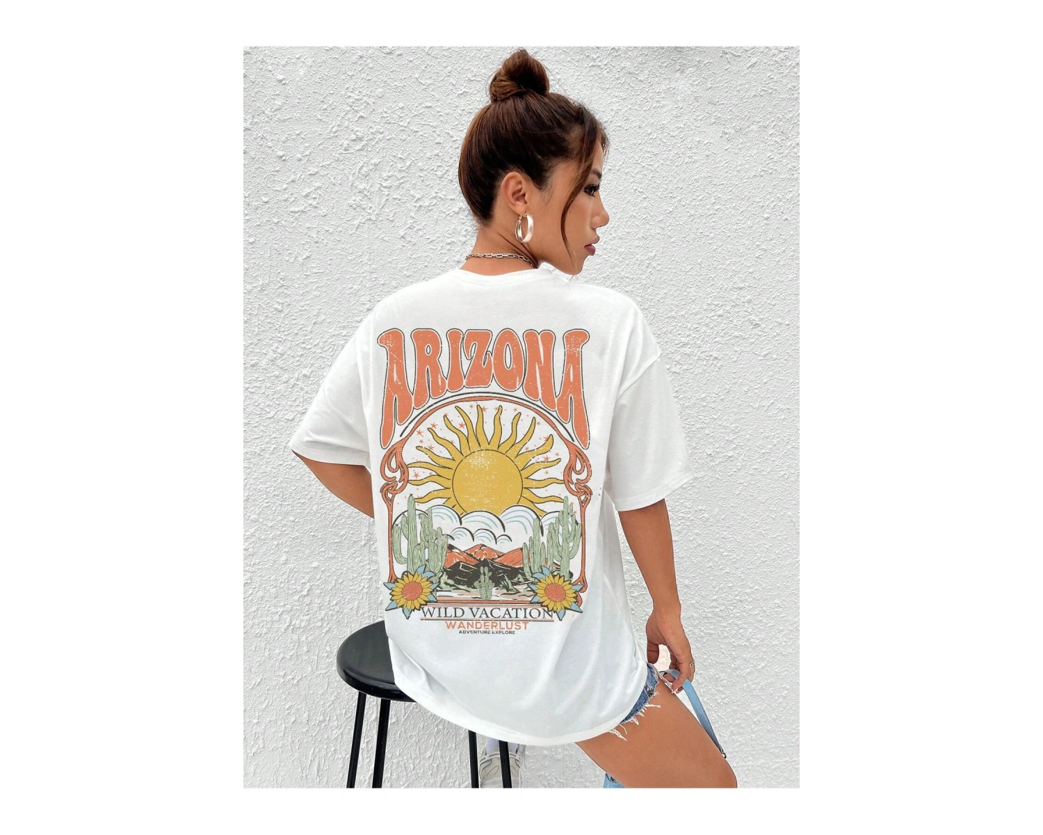 Karikatür ve Grafik tasarım Oversize T-shirt Cartoon/Letter serisi kod859