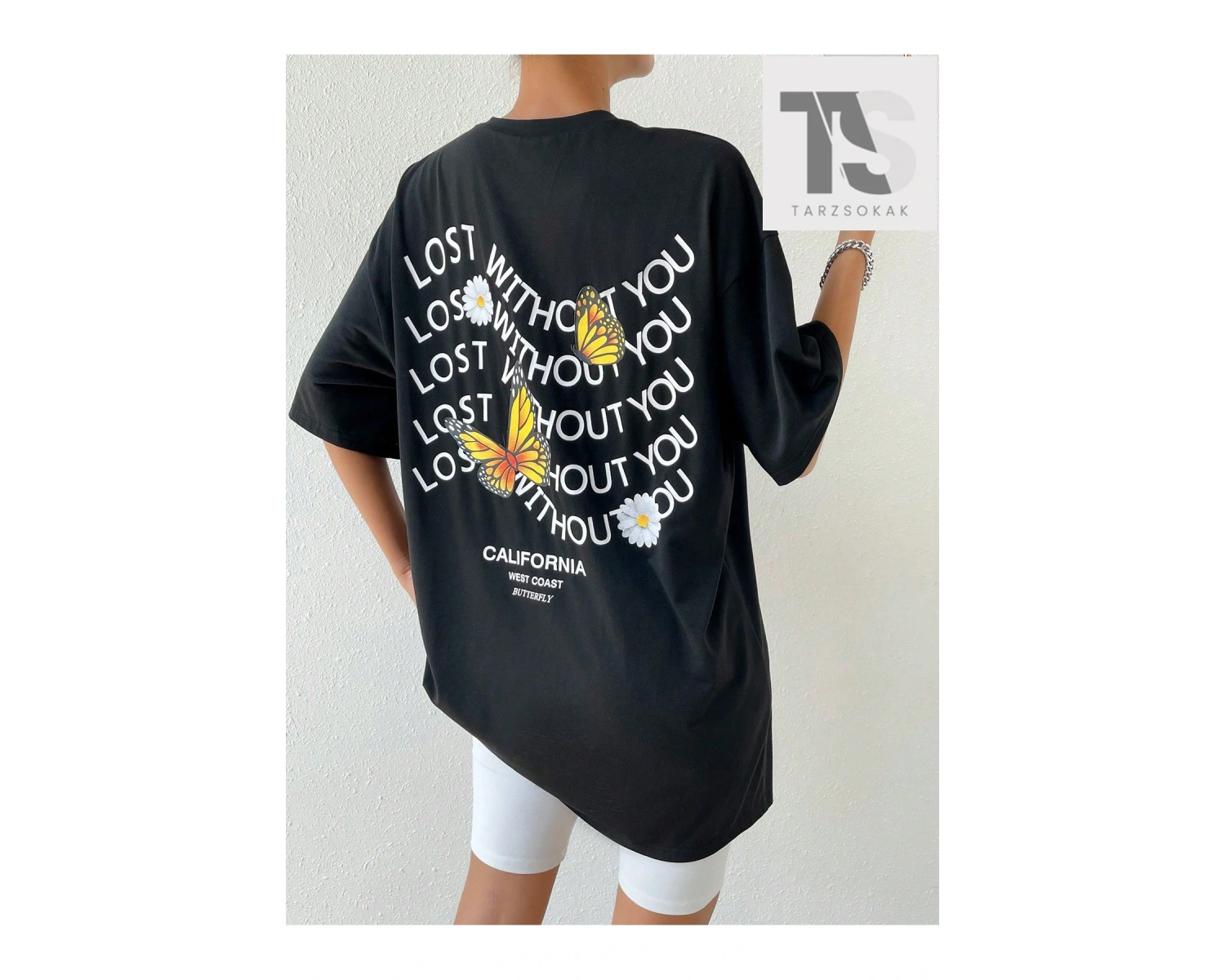 Katı Damla Omuz Tişörtü