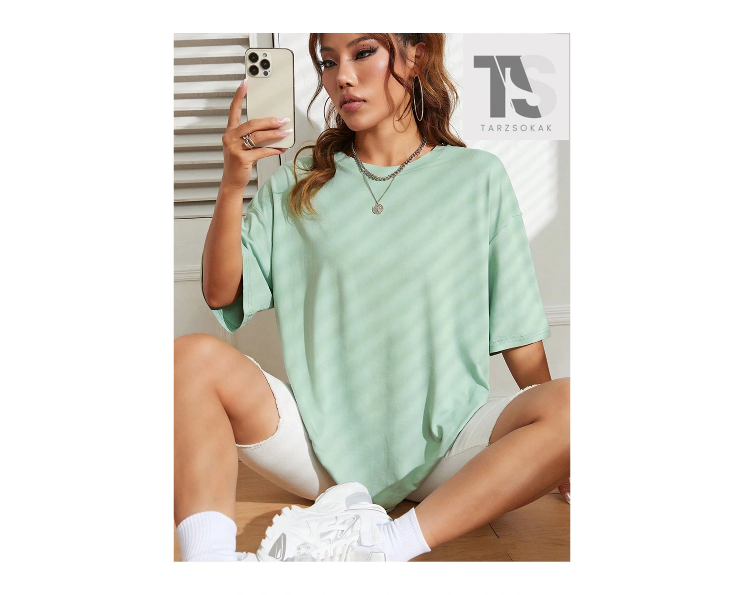 Katı Damla Omuz Tişörtü