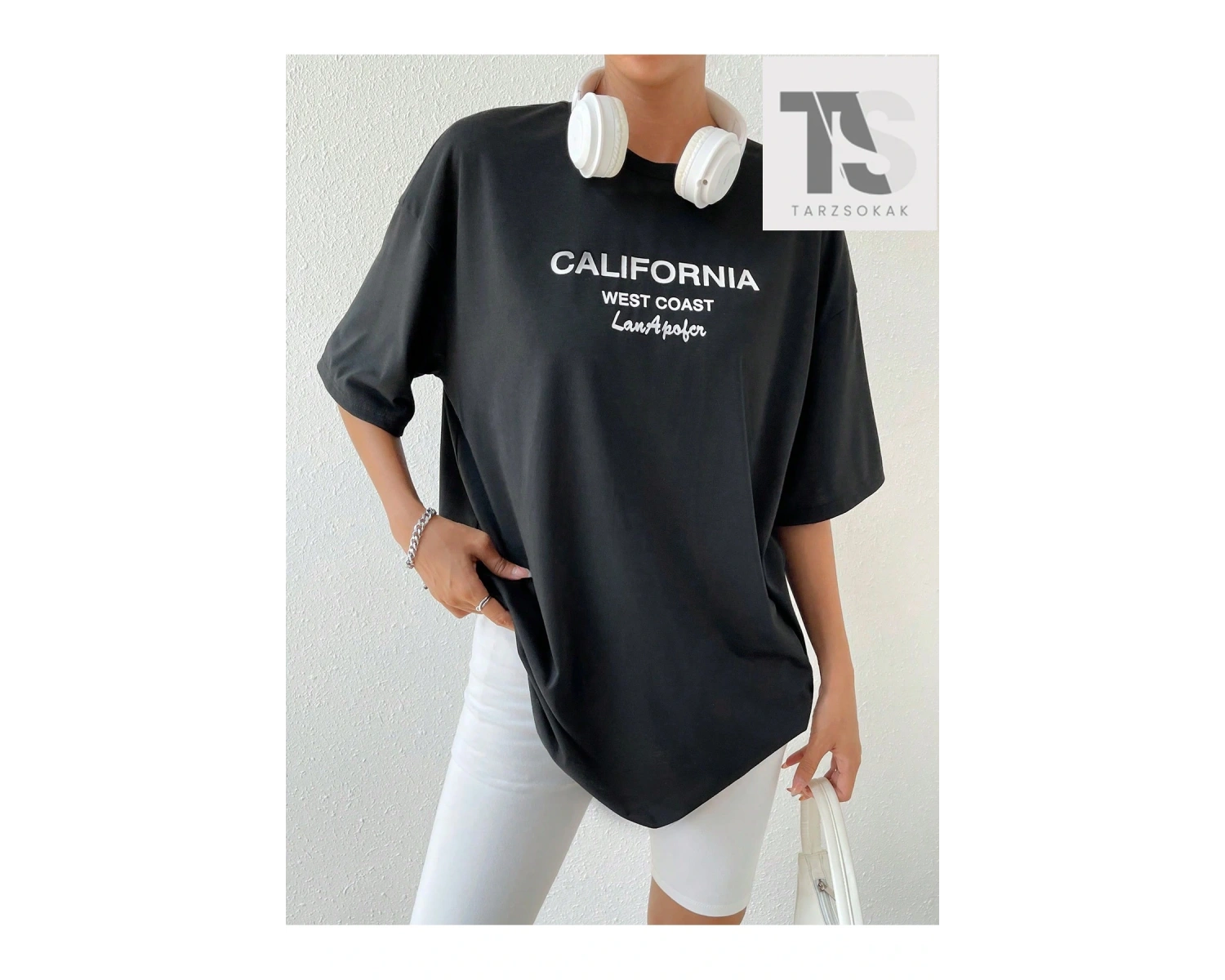 Katı Damla Omuz Tişörtü