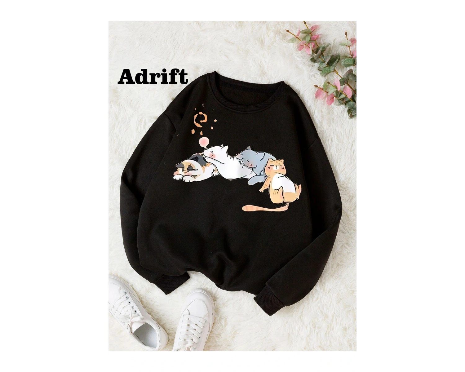 Kawai Cat Köstebek Sokak Trend Tasarım Harajuku/Gotik Beyaz