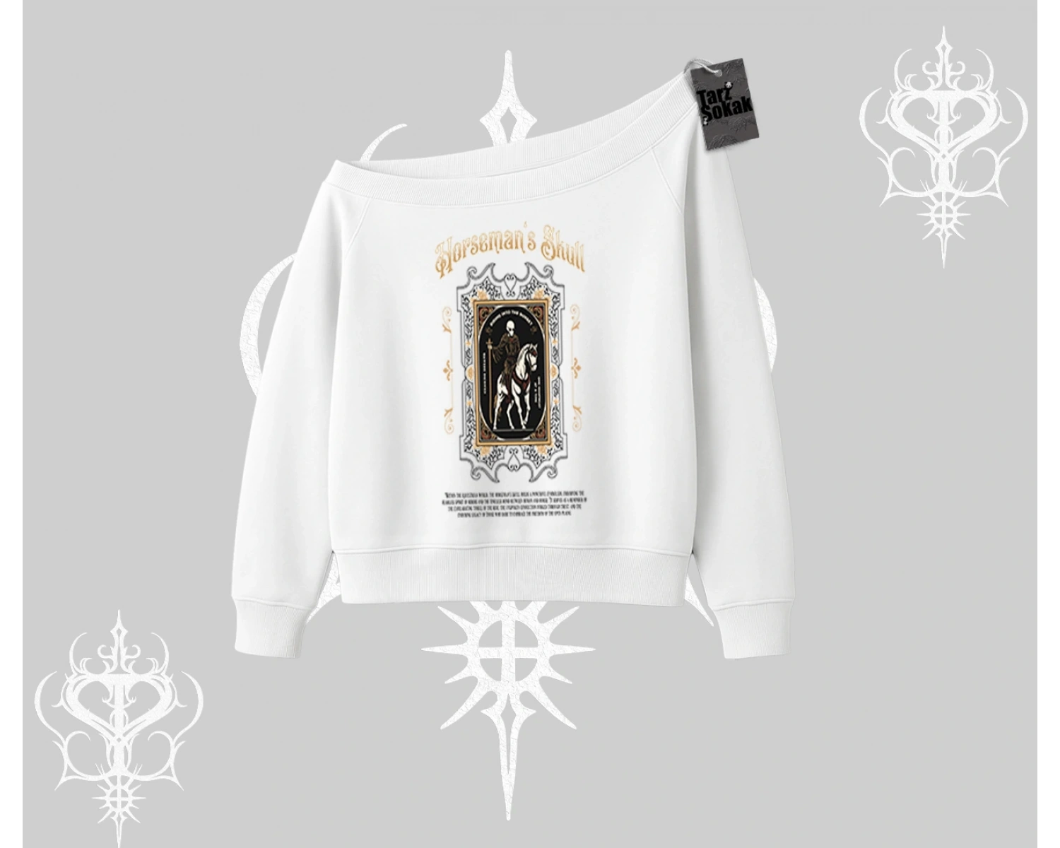 Kayık Yaka Sweatshirt Horseman’s Skull Dark Relic Street Legacy