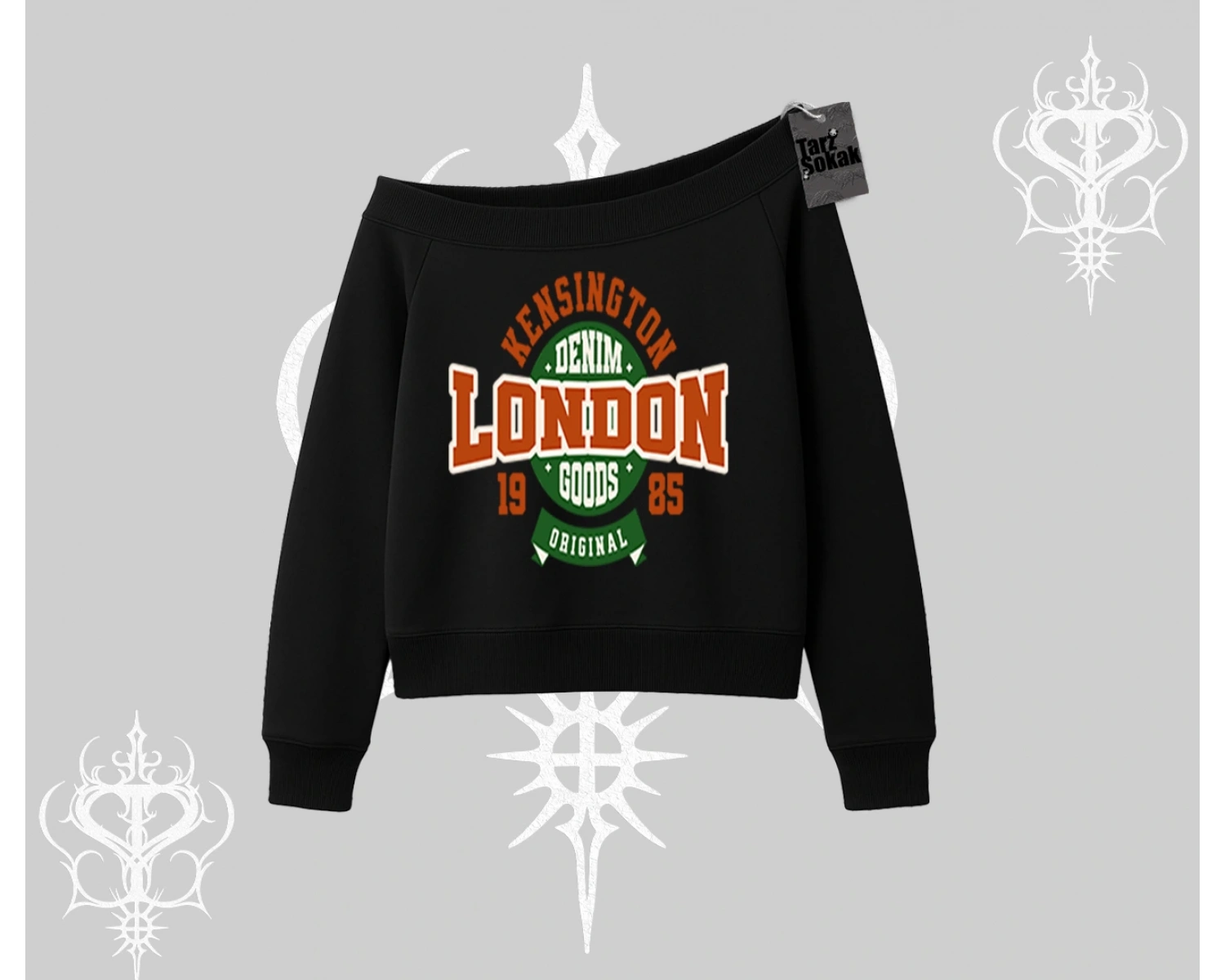 Kayık Yaka Sweatshirt London Denim 1985