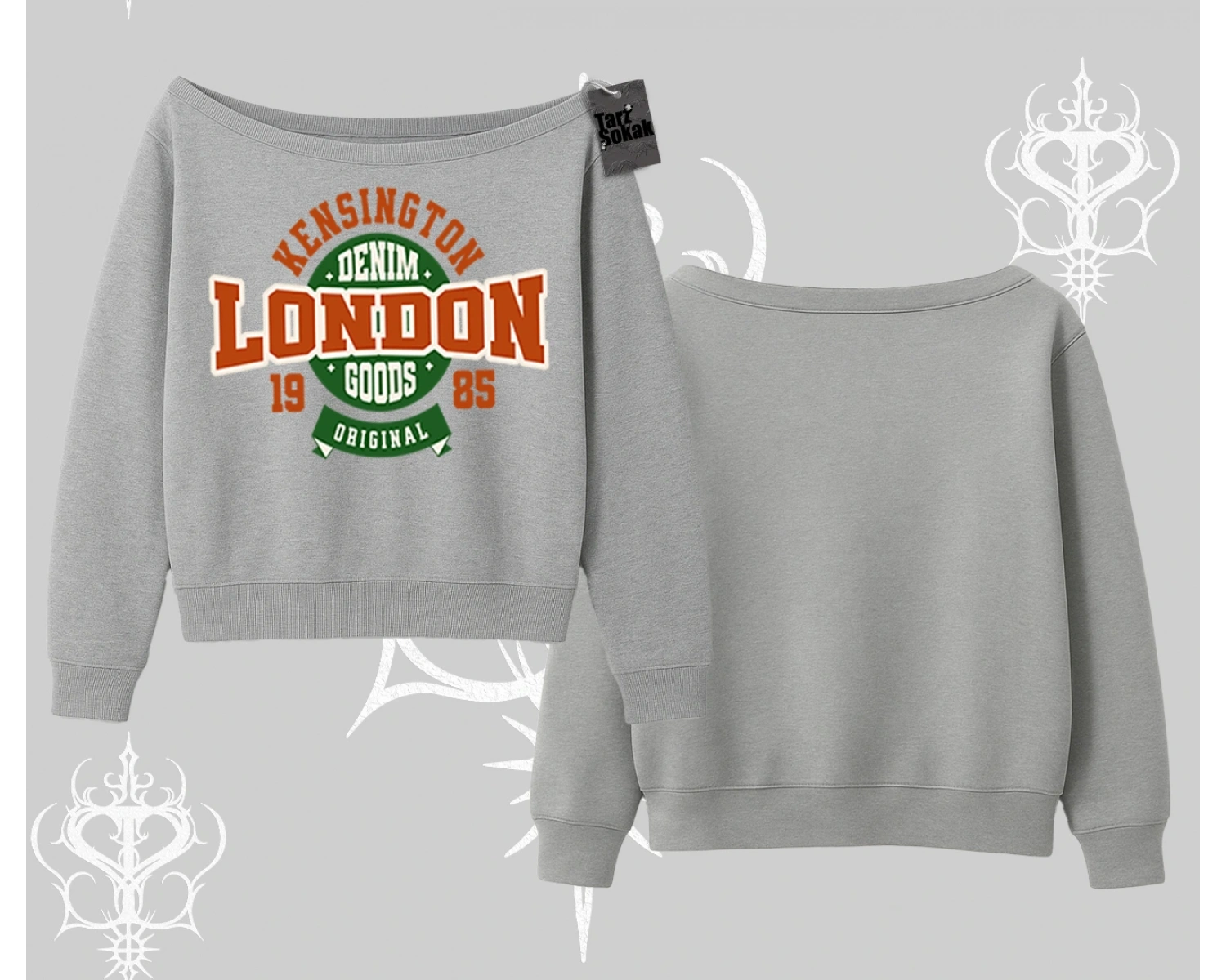 Kayık Yaka Sweatshirt London Denim 1985