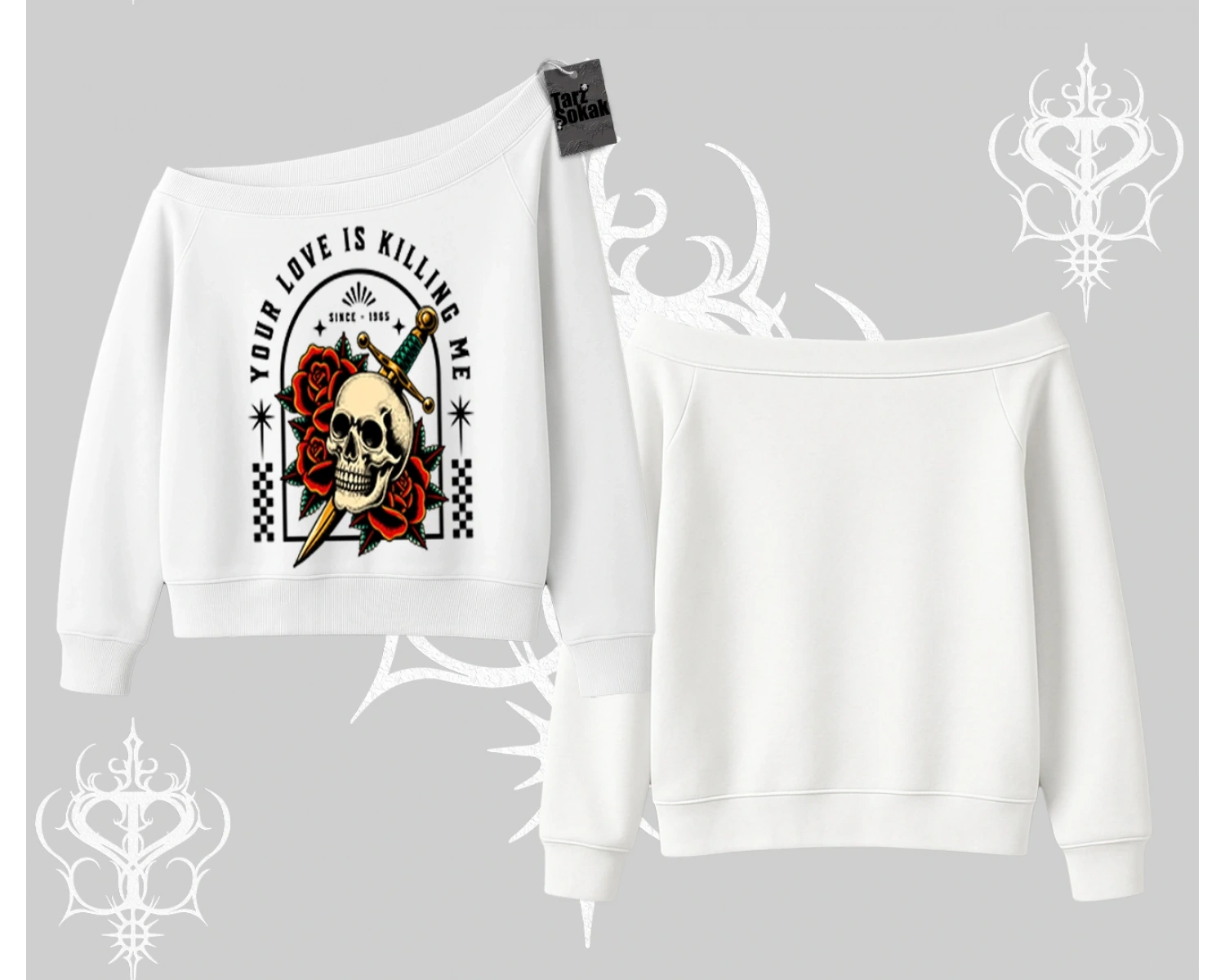 Kayık Yaka Sweatshirt Your Love Is Killing Me Dead Romance