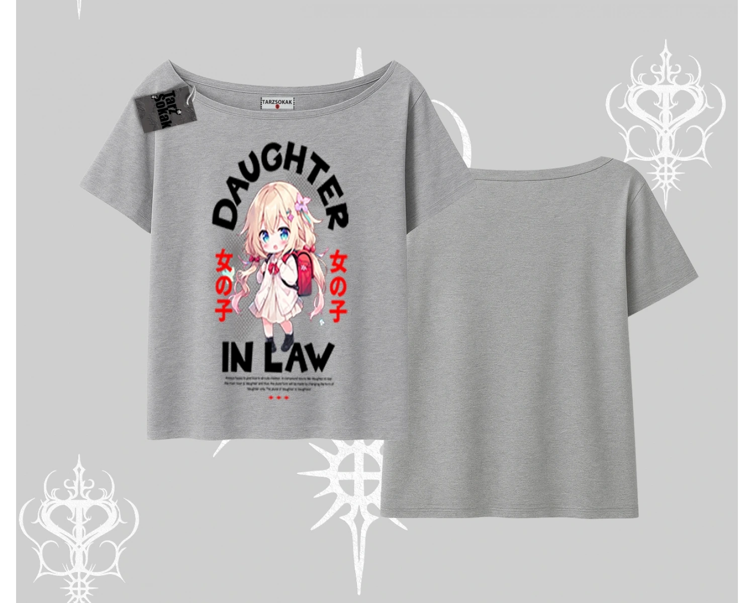 Kayık Yaka Tshirt Anime Girl Daughter In Law Baskılı