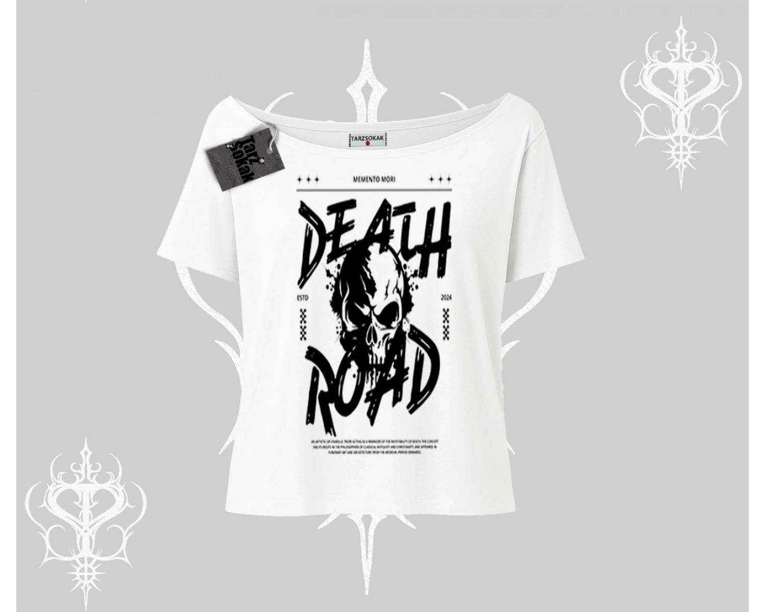 Kayık Yaka Tshirt Death Road Memento Mori Street Manifest