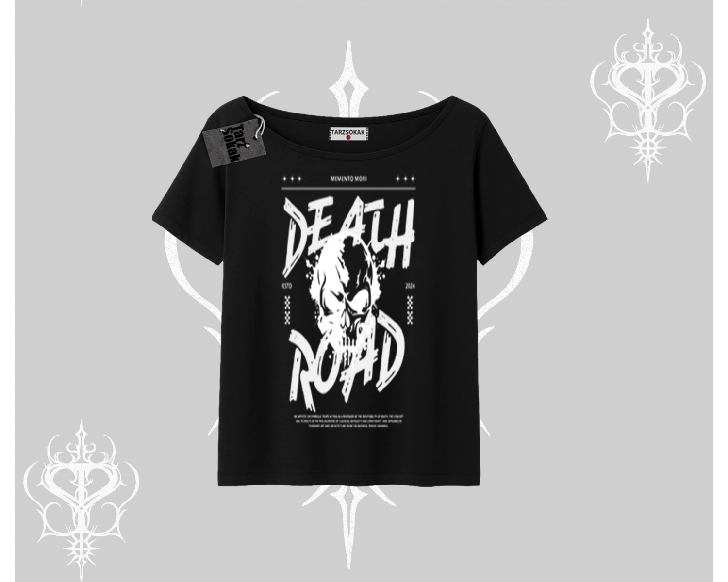 Kayık Yaka Tshirt Death Road Memento Mori Street Manifest