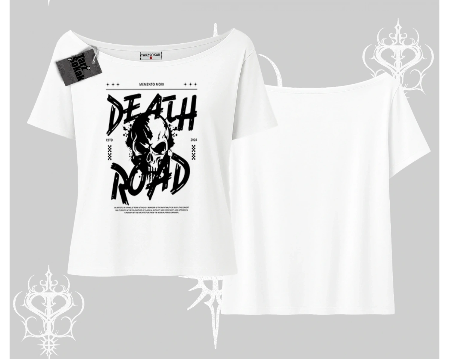 Kayık Yaka Tshirt Death Road Memento Mori Street Manifest
