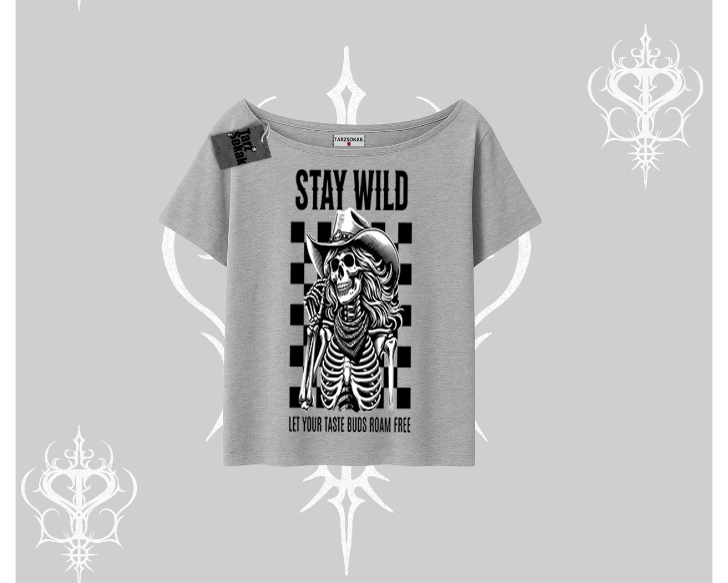 Kayık Yaka Tshirt Stay Wild Rock Spirit Urban Riot