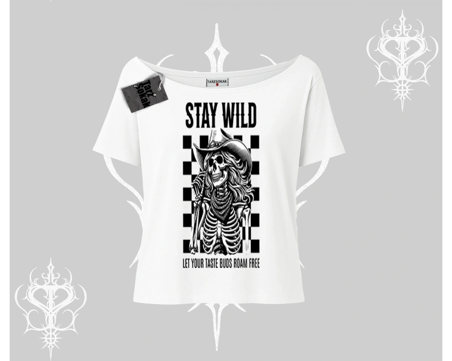 Kayık Yaka Tshirt Stay Wild Rock Spirit Urban Riot