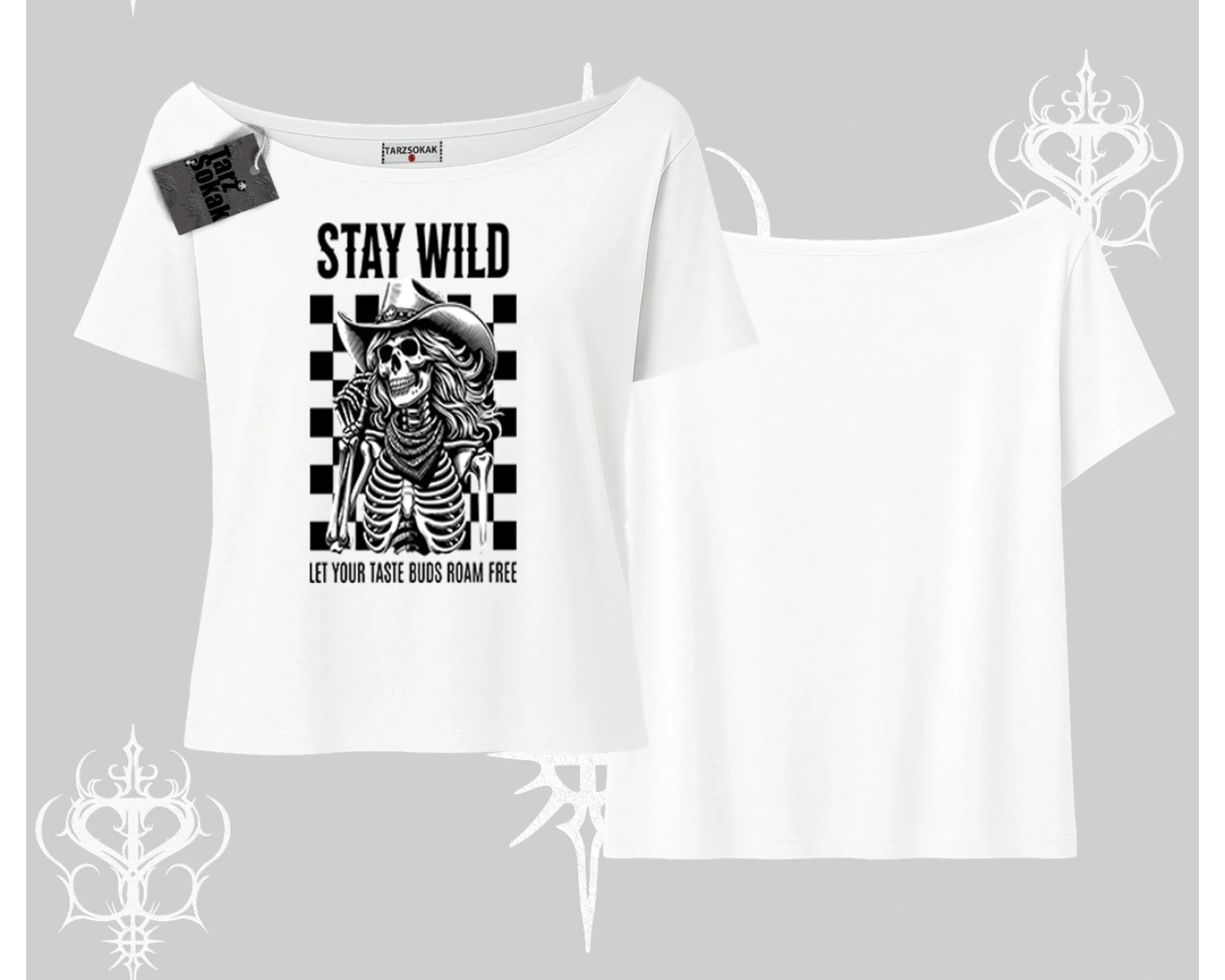 Kayık Yaka Tshirt Stay Wild Rock Spirit Urban Riot