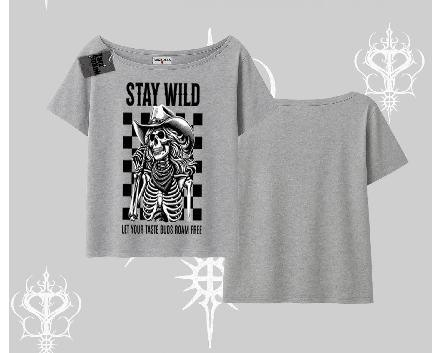 Kayık Yaka Tshirt Stay Wild Rock Spirit Urban Riot