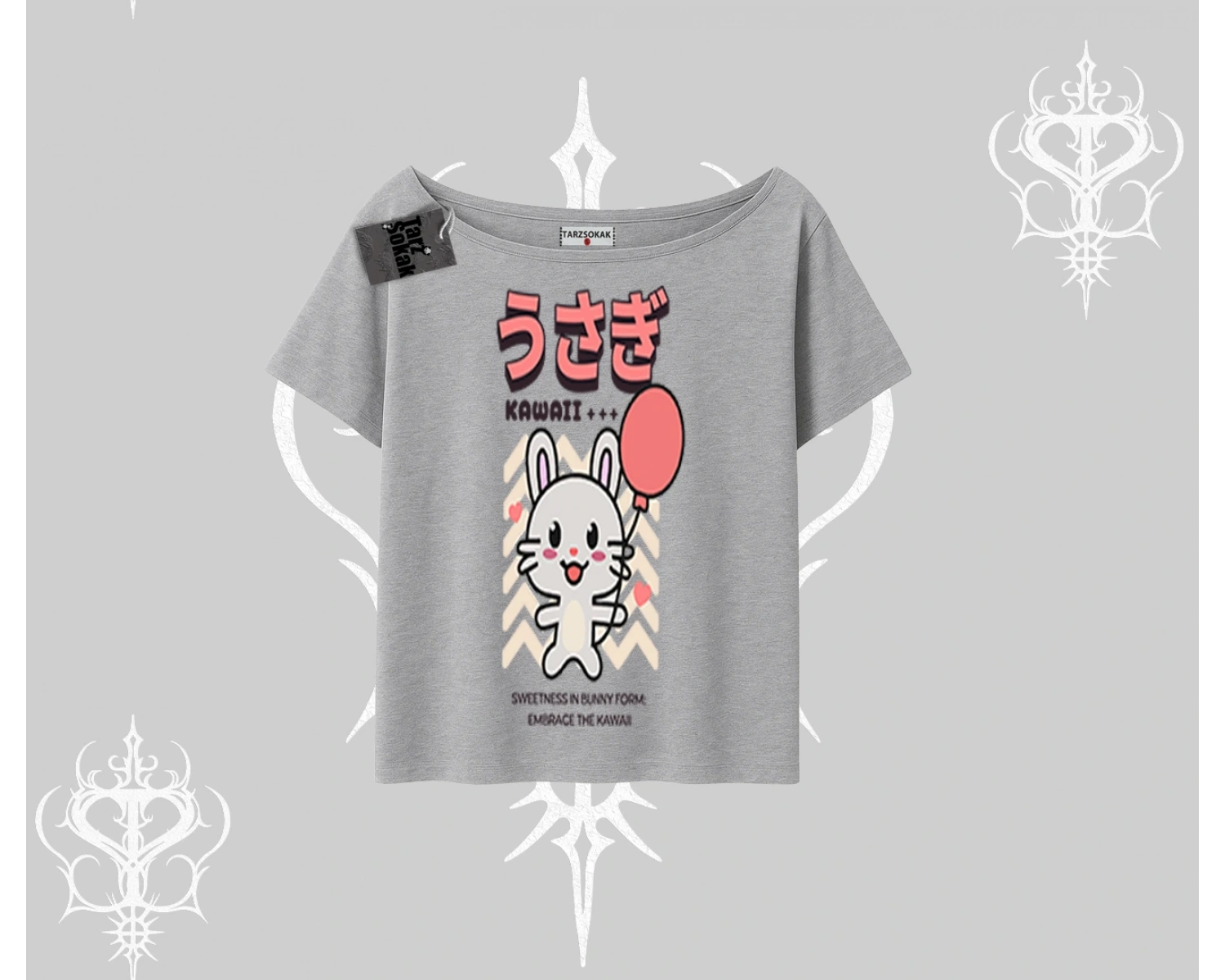 Kayık Yaka Tshirt Usagi Kawaii Cute Heart Energy