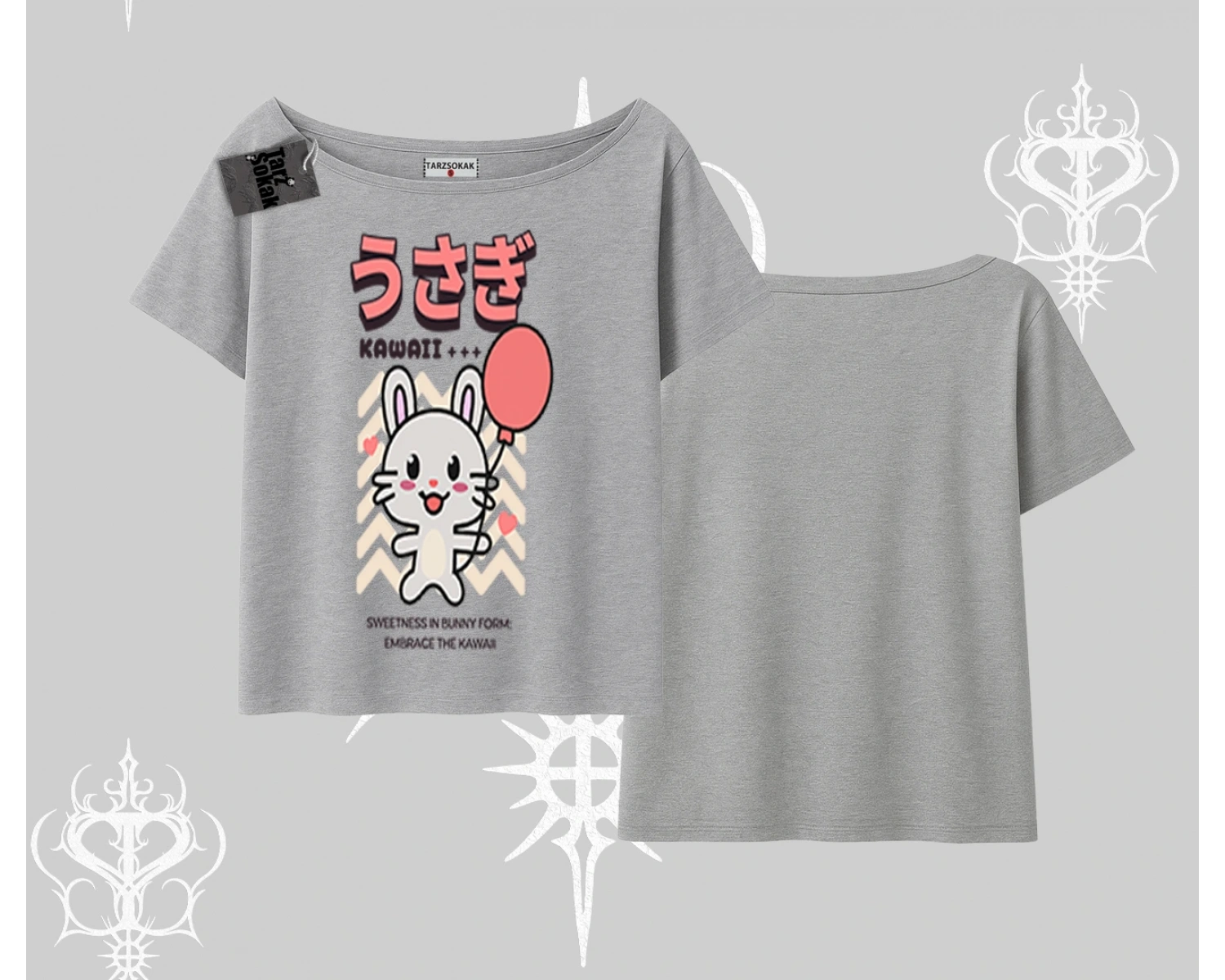 Kayık Yaka Tshirt Usagi Kawaii Cute Heart Energy