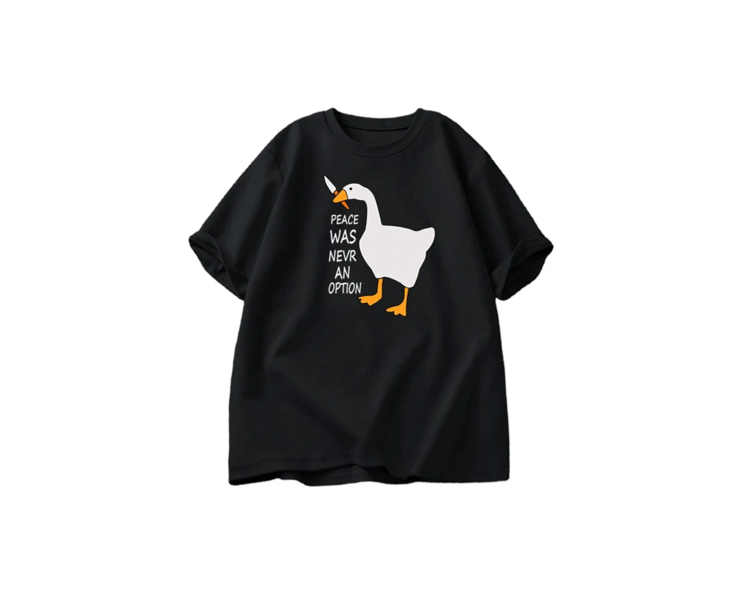 Kaz barış asla bir seçenek oldu t-shirt erkek kadın yaz pamuk Tee moda eğlence serin erkek gi 2793