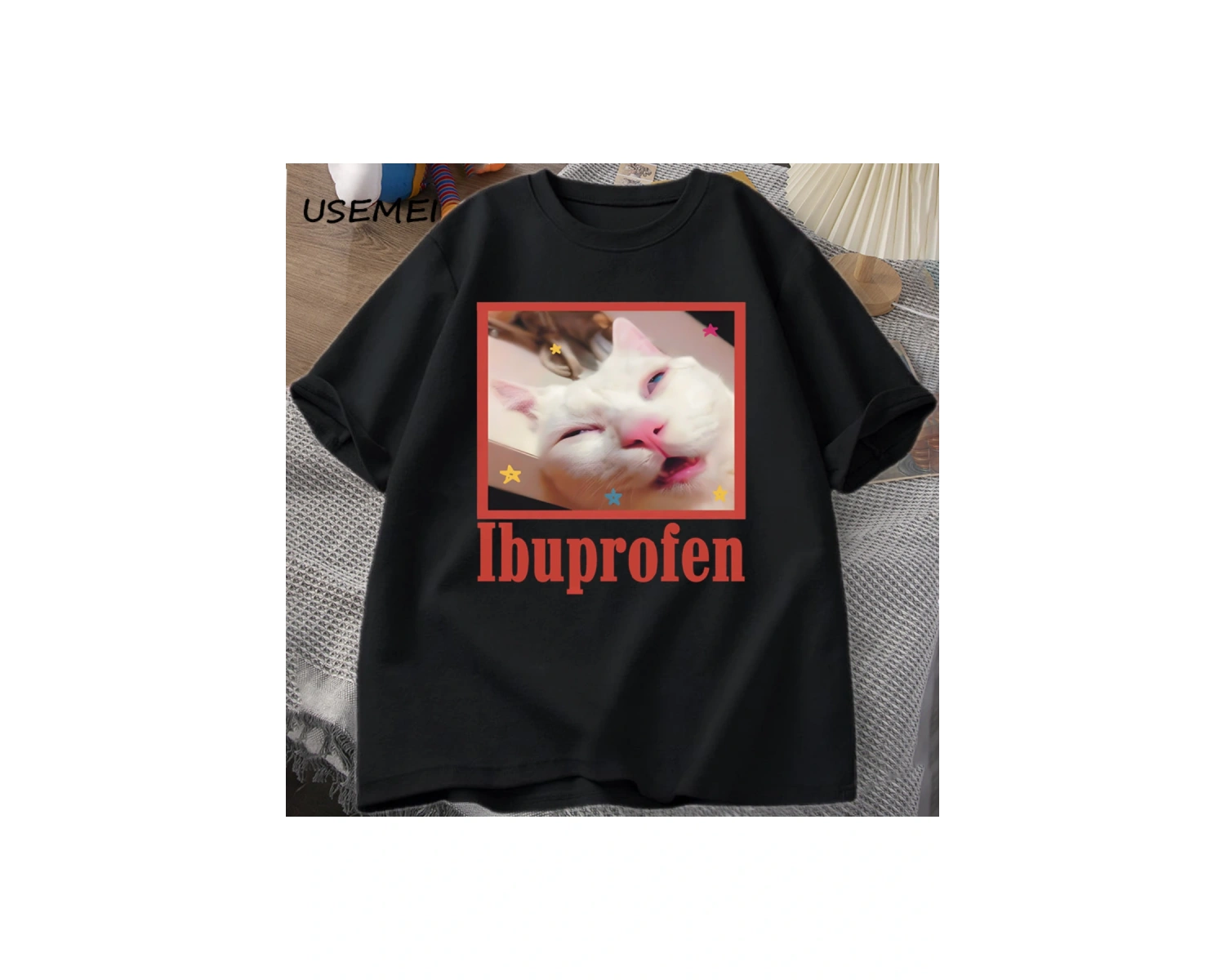 Kedi Tshirt Komik Kedi Grafik Tee Sevimli Kedi 2808