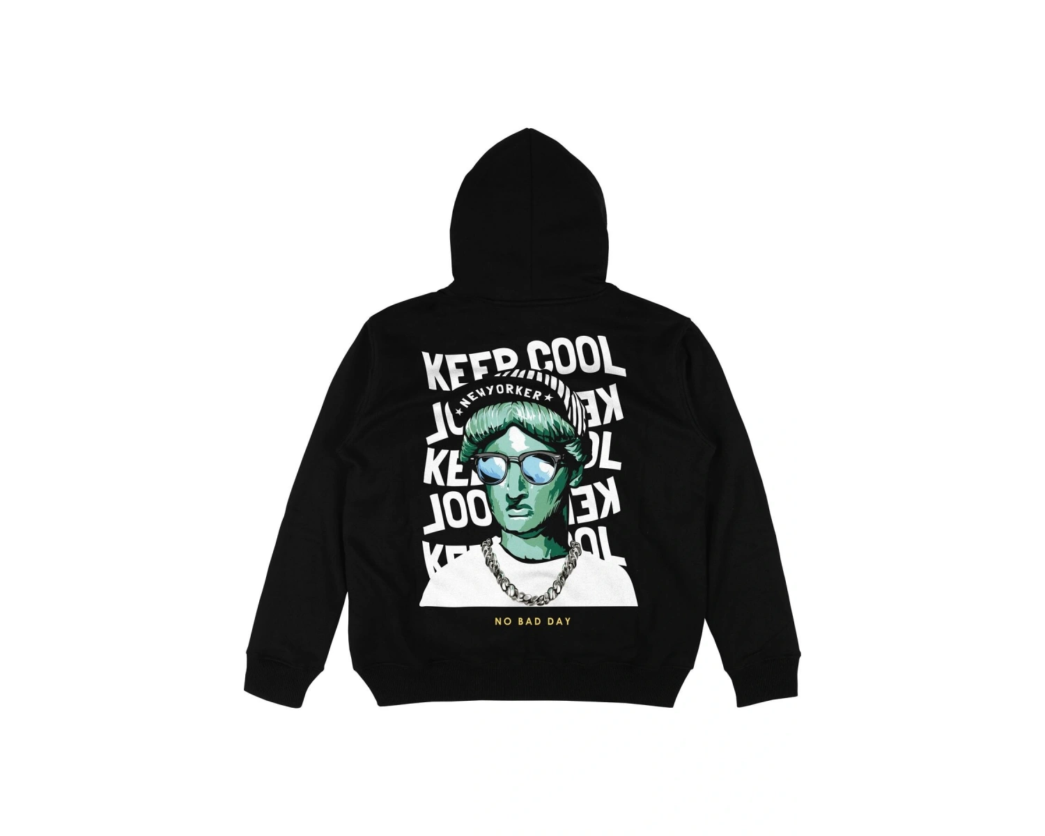 Keep Cool Siyah Oversize Unisex Kapüşonlu Sweatshirt Hoodie