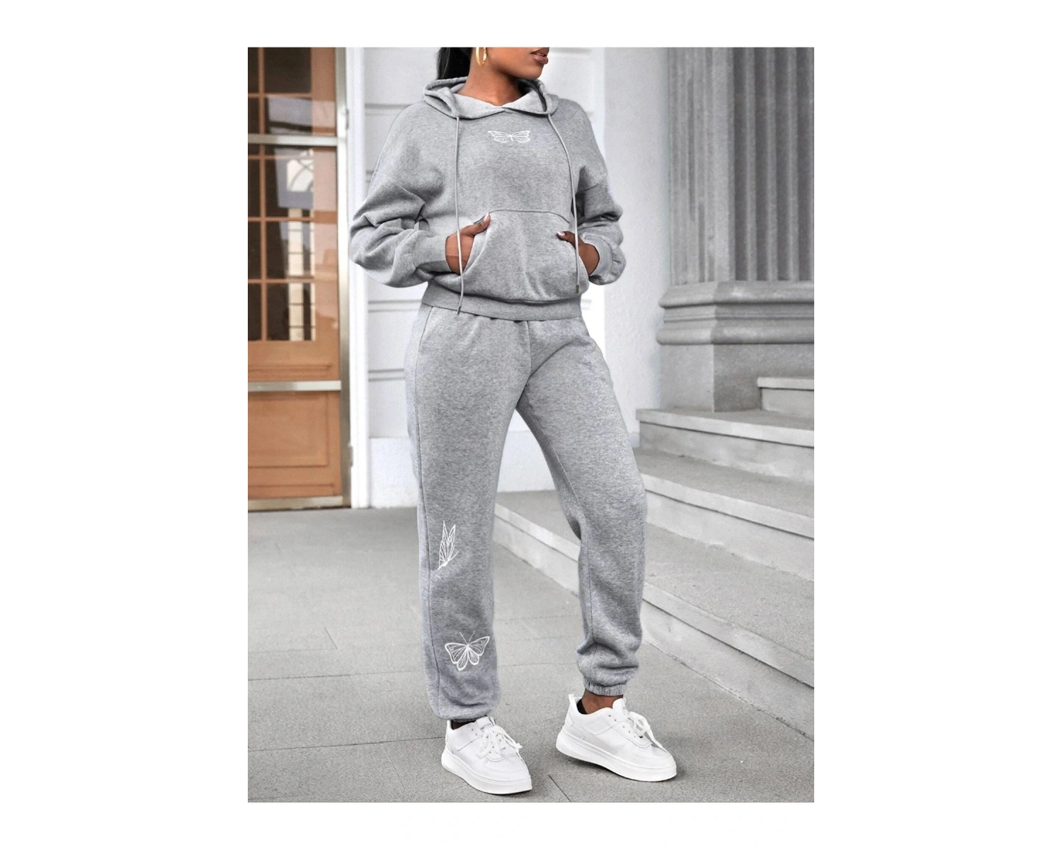 Kelebek Dijital Baskılı Kışlık UNİSEX Eşofman Takımı