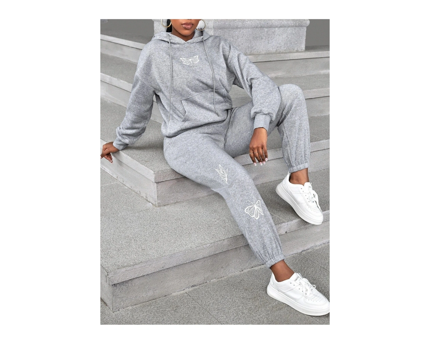 Kelebek Dijital Baskılı Kışlık UNİSEX Eşofman Takımı