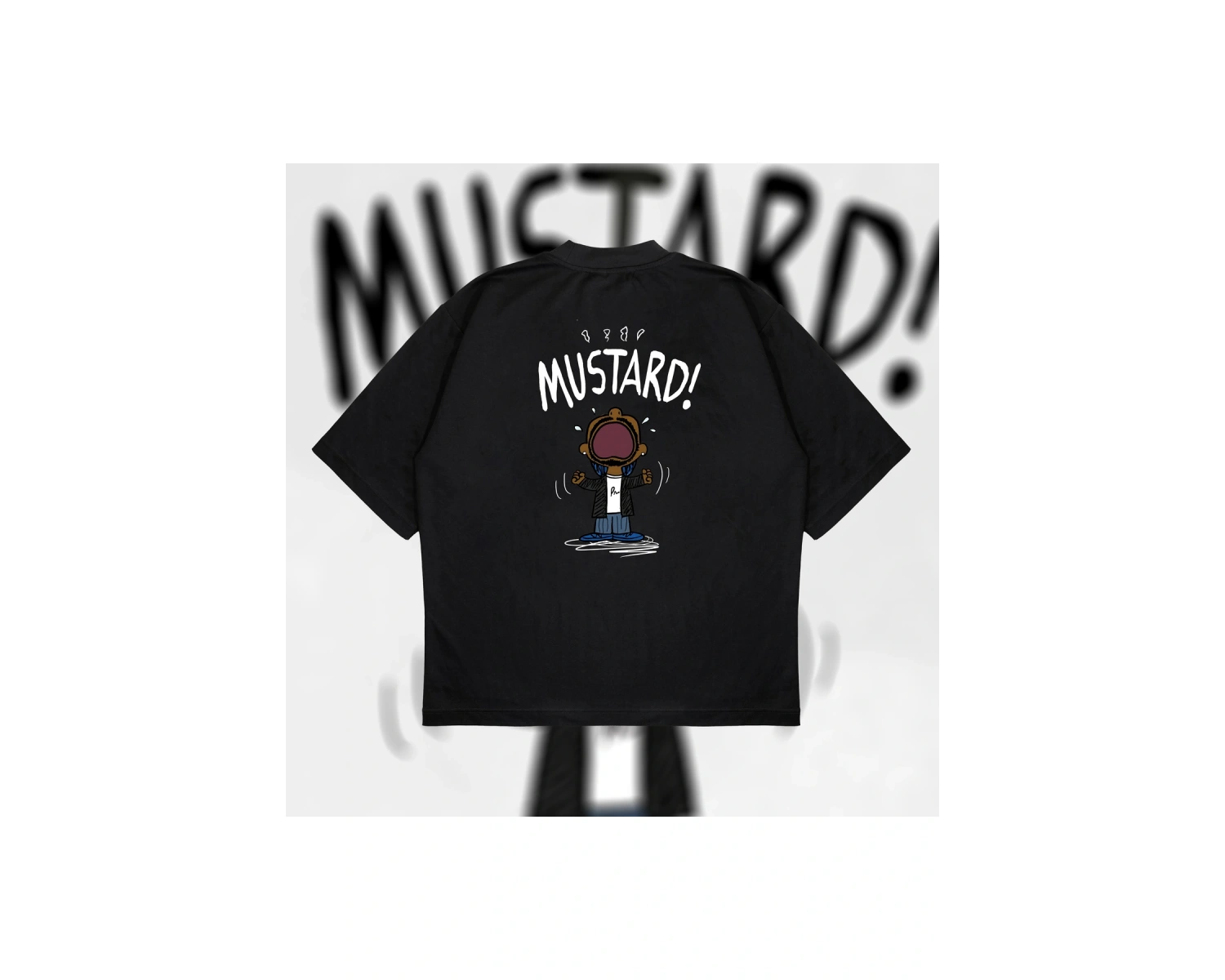 Kendrick Lamar Mustard Oversize Unisex Pamuklu Nefes Alan Kalın Kumaşlı