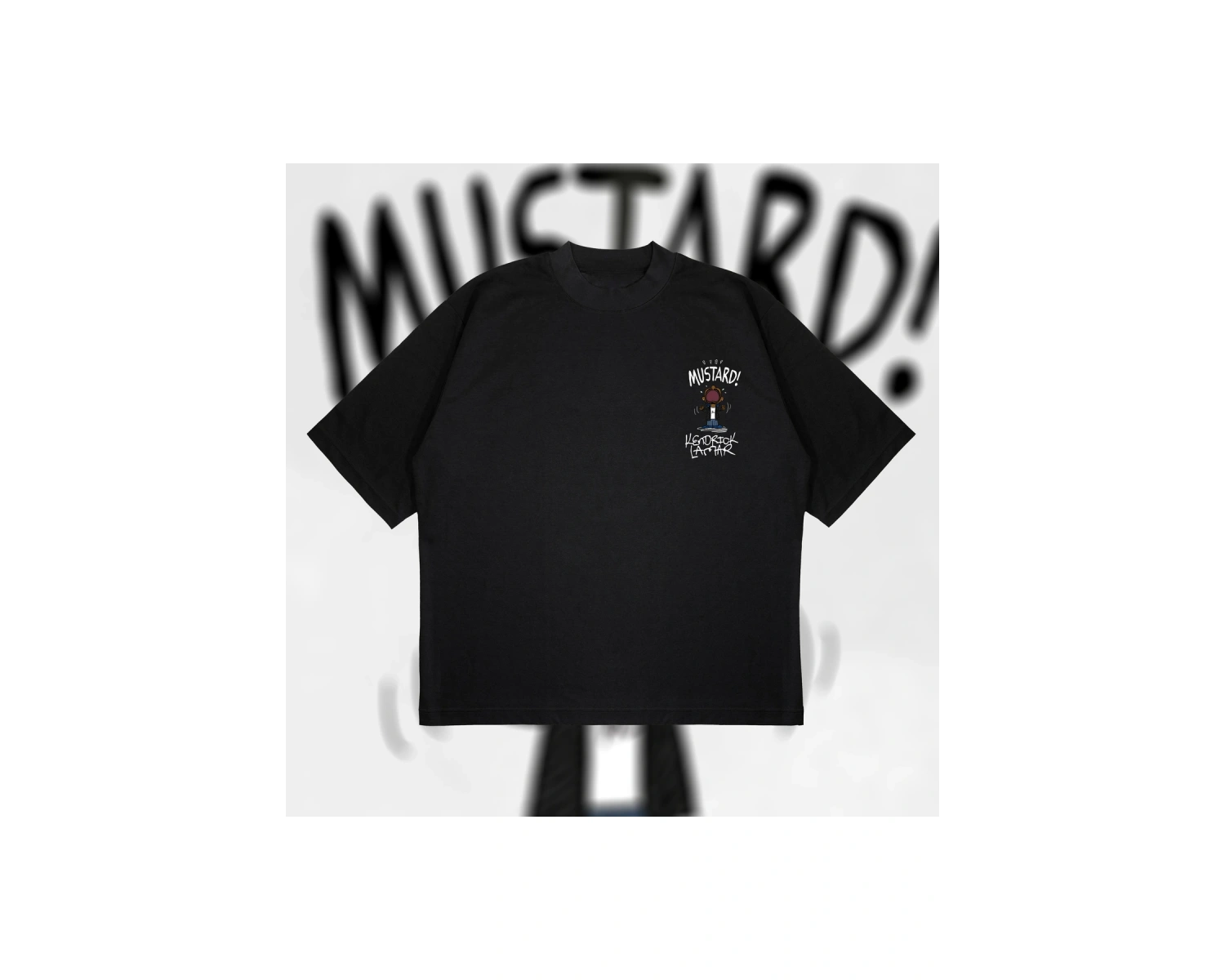 Kendrick Lamar Mustard Oversize Unisex Pamuklu Nefes Alan Kalın Kumaşlı