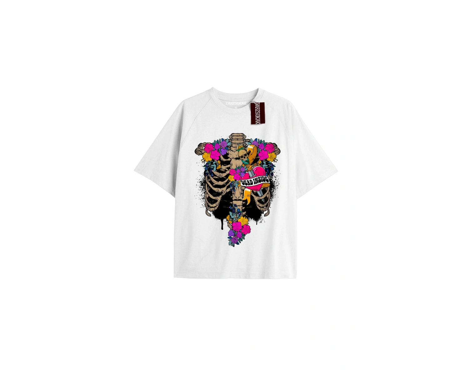 Kiraz Baskılı Oversize Kalıp Unisex T-shirt