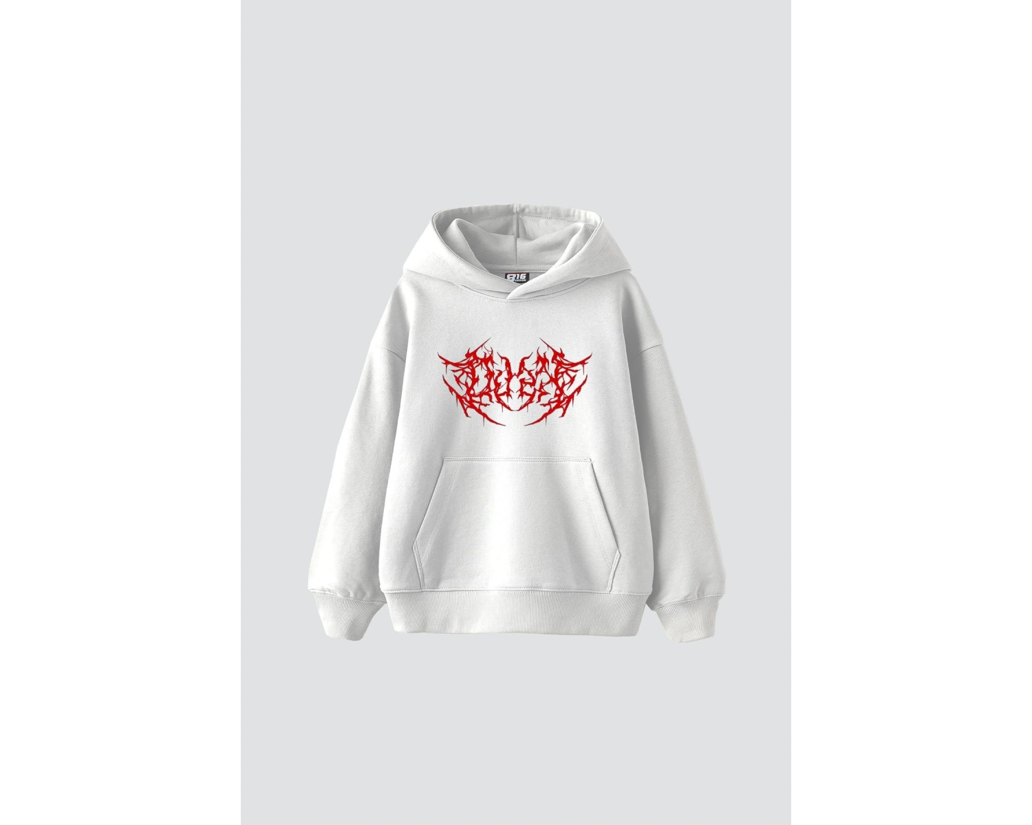 Kırmızı Dusk Baskılı Oversize Unisex Beyaz