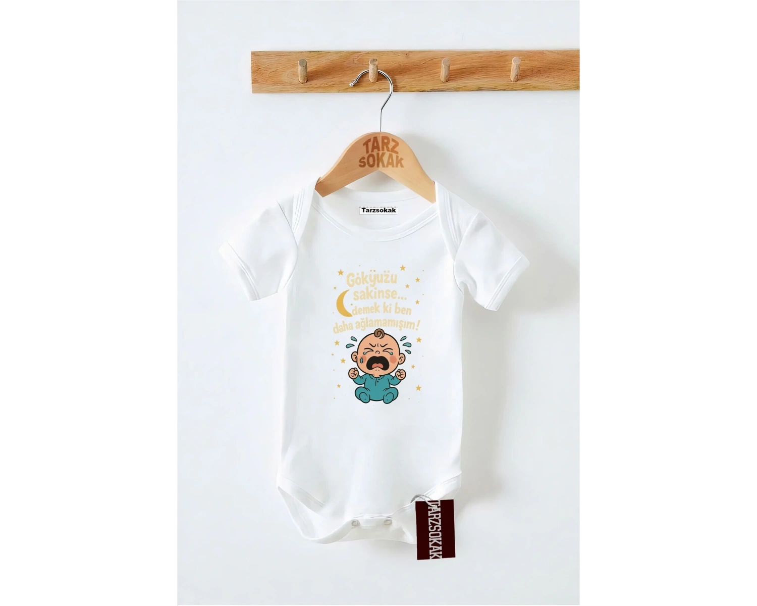 Kısa Kol Body GÖKYÜZÜ SAKİNSE DEMEKİ DAHA AĞLAMAMIŞIM KODZıbın46