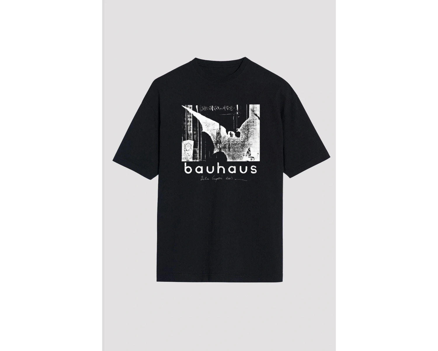 Ko Buta Bauhaus Baskılı Unisex Siyah Oversize Tişört Os55128
