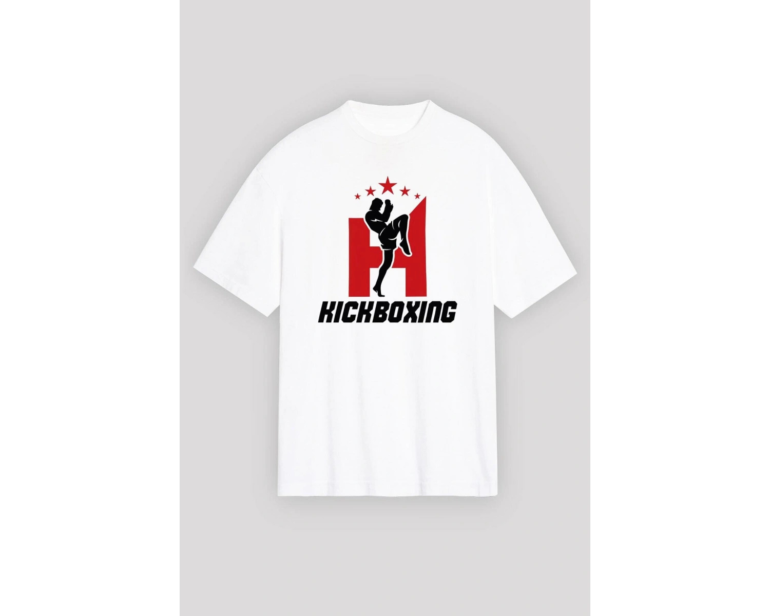 Ko Buta Kick Boks Beyaz Unisex Oversize Tişört T-shirt Os7894