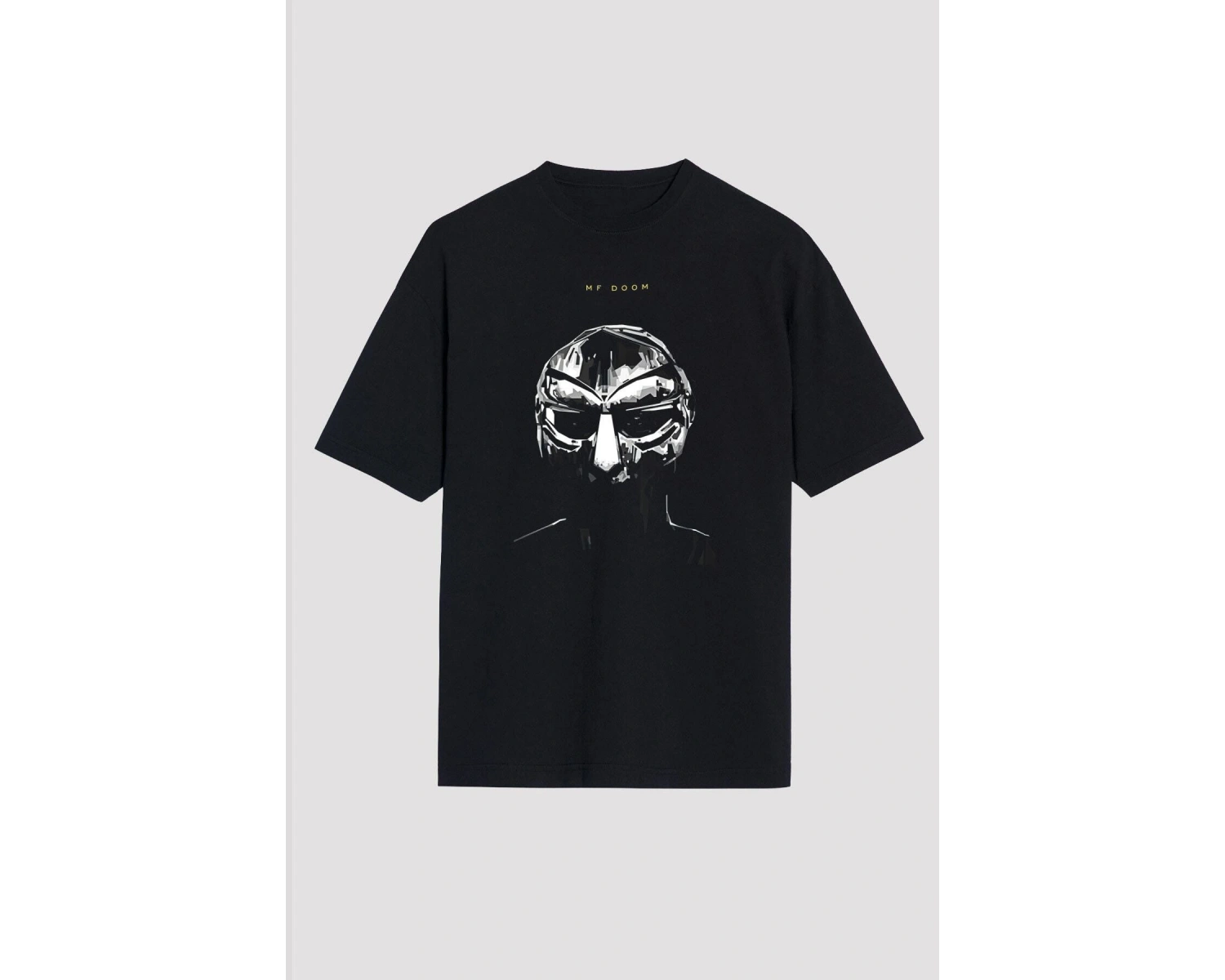 Ko Buta Mf Doom Baskılı Unisex Siyah Oversize Tişört - Tshirt Os57360