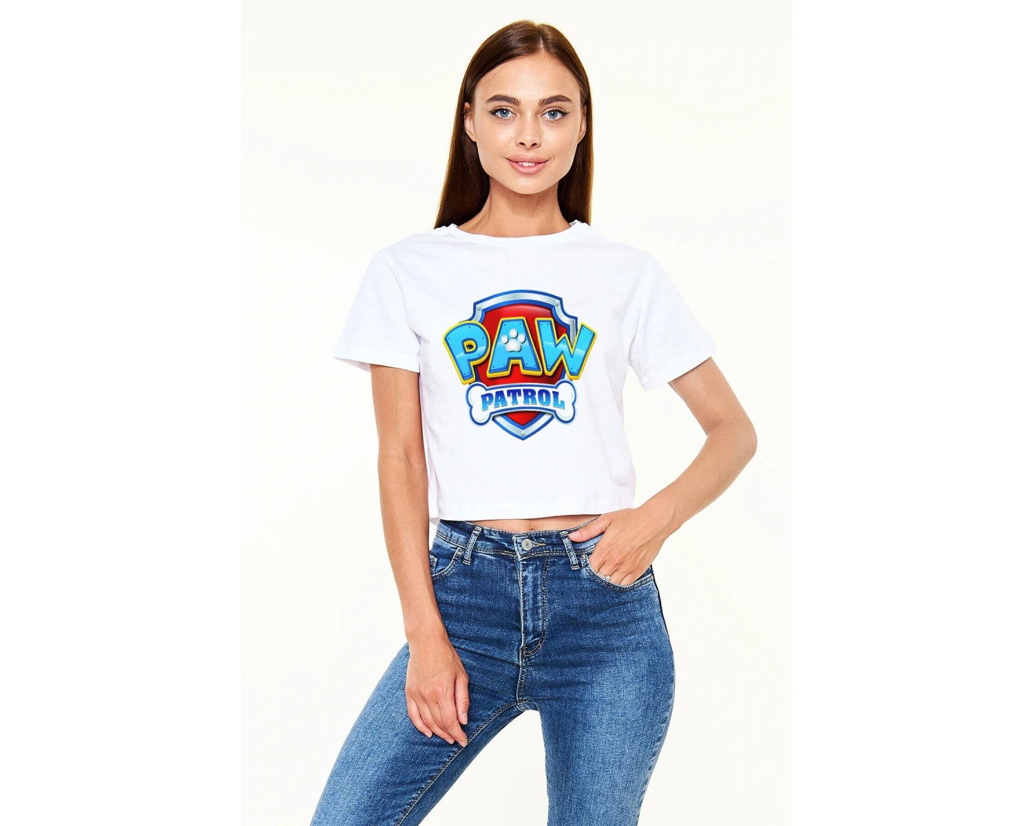 Ko Buta Paw Patrol Beyaz Croptop Tişört Ct6430