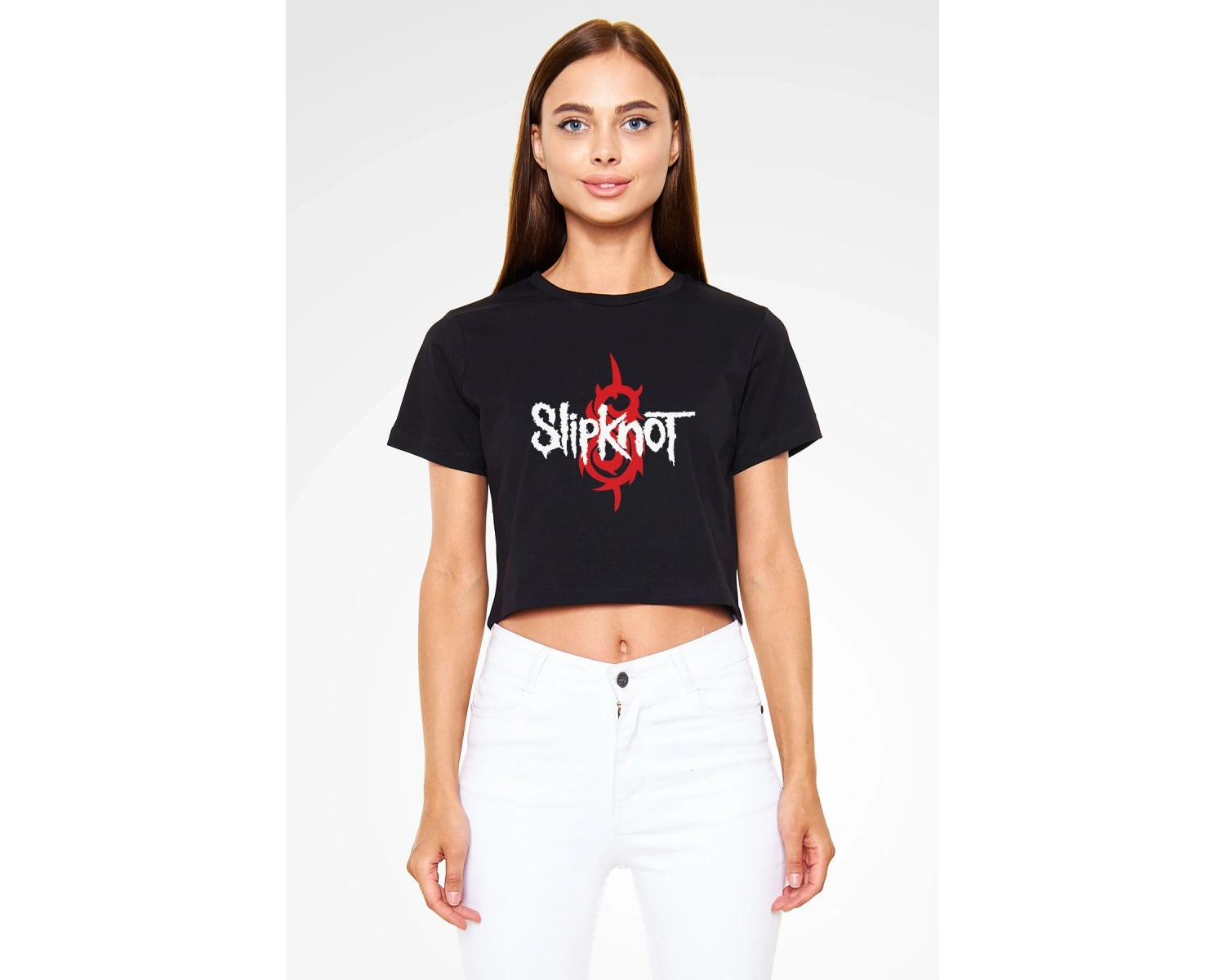 KO ButaDigi Slipknot Siyah Crop Top Tişört CT1010