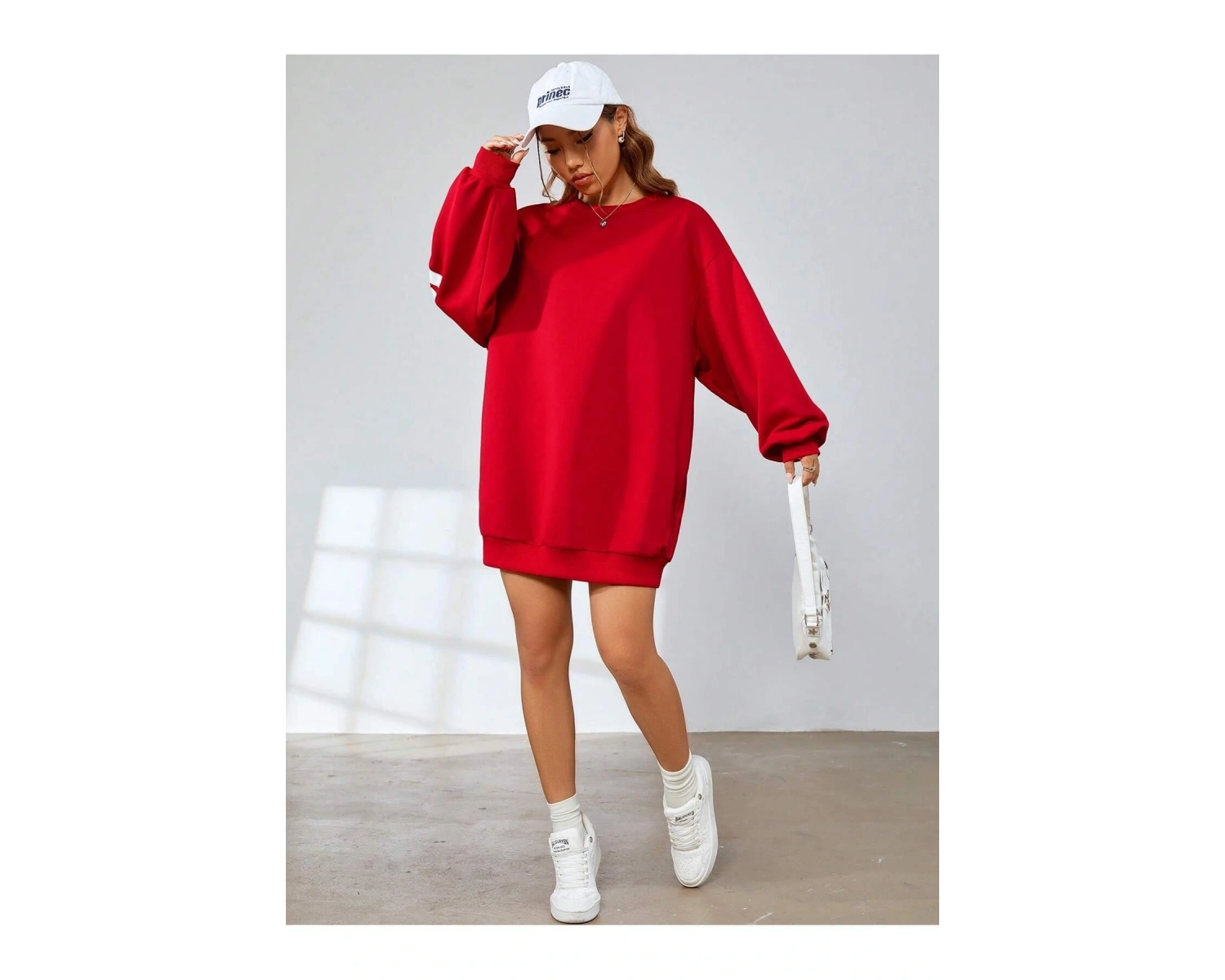 KOD ADR-SHEN Coolane Dopamine Dressing Letter Graphic Drop Shoulder Sweatshirt Dress
