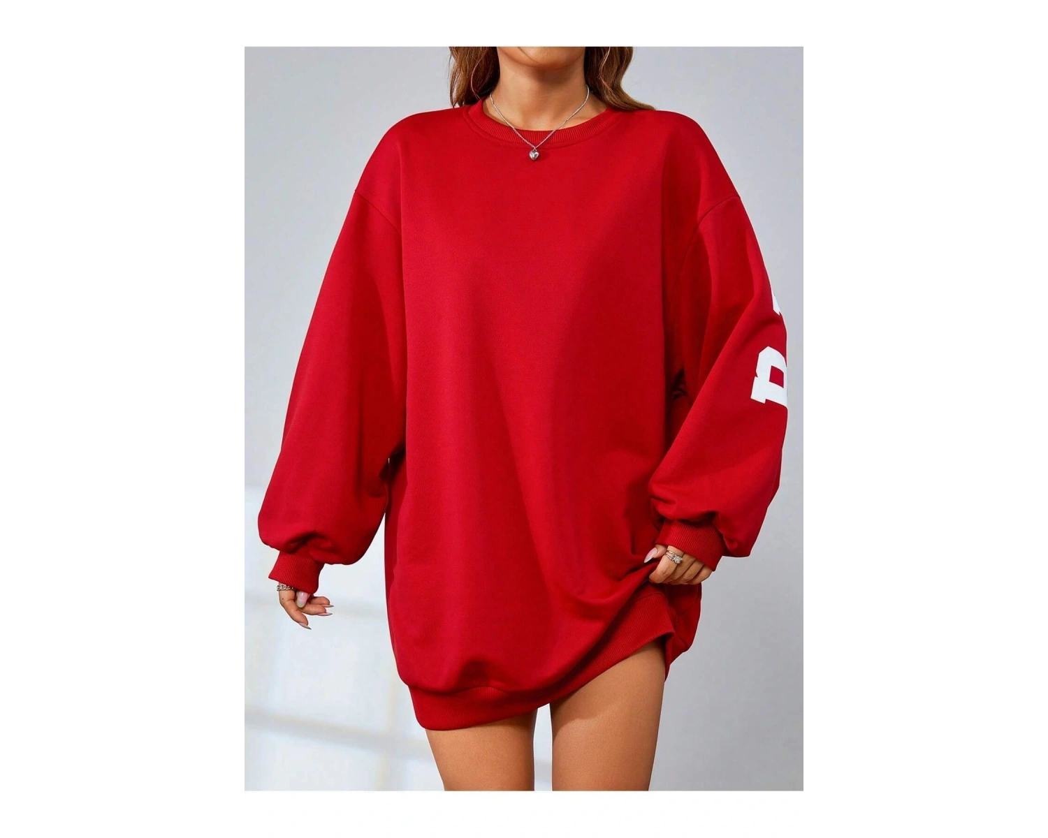 KOD ADR-SHEN Coolane Dopamine Dressing Letter Graphic Drop Shoulder Sweatshirt Dress