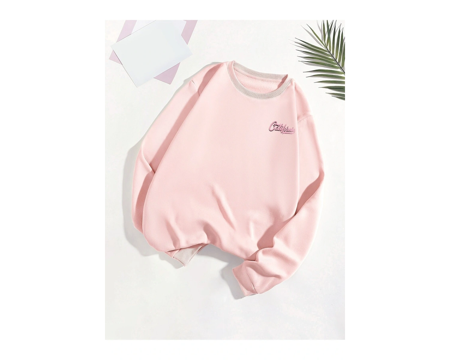 KOD ADR-SHEN EZwear Car And Letter Graphic Thermal Lined Sweatshirt