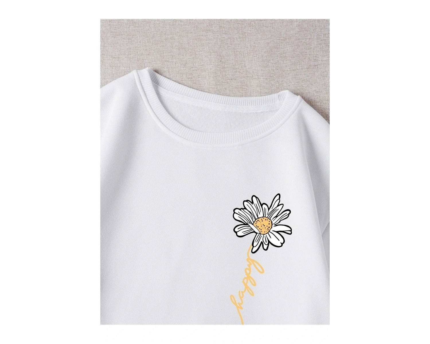 KOD ADR-SHEN EZwear Floral And Letter Graphic Thermal Lined Sweatshirt