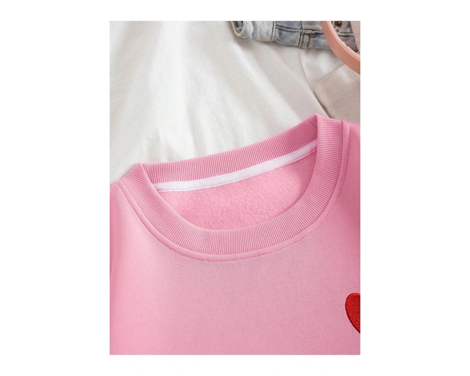 KOD ADR-SHEN EZwear Heart Print Lined Sweatshirt BEBE MAVİ