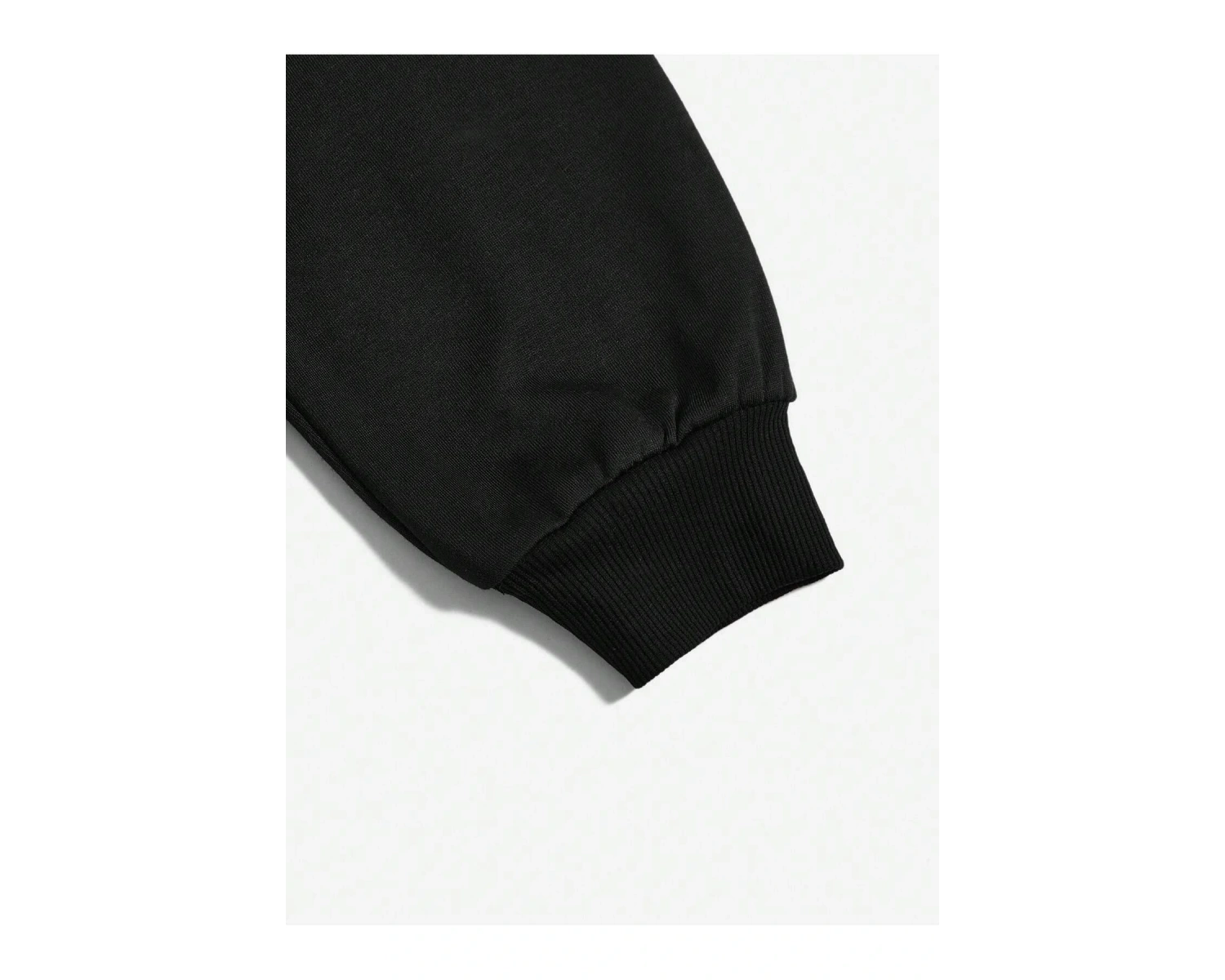 KOD ADR-SHEN EZwear Rhinestone Skeleton Finger Pattern Drop Shoulder Sweatshirt Siyah