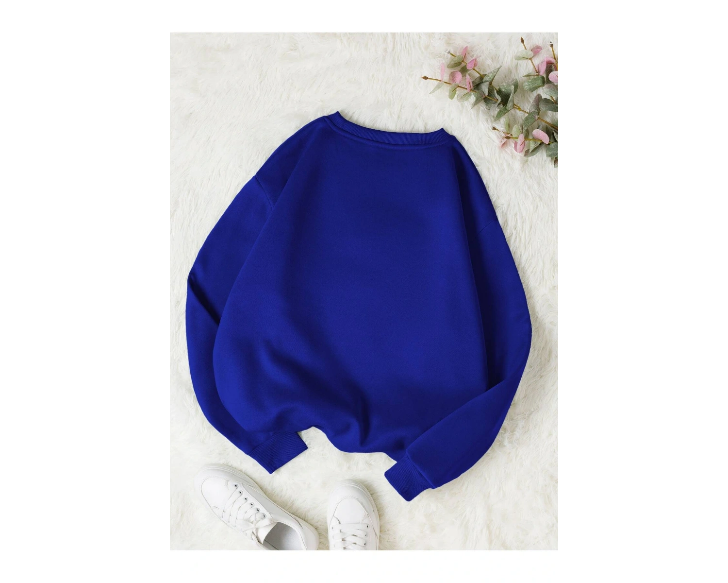 KOD ADR-SHEN EZwear Rose & Slogan Graphic Thermal Pullover