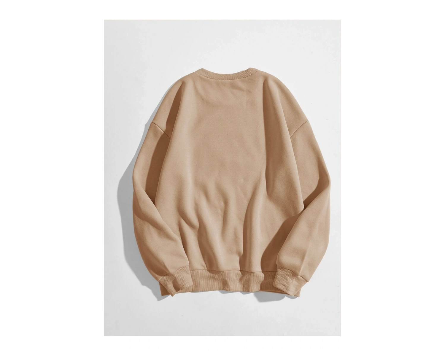 KOD ADR-SHEN EZwear Solid Round Neck Sweatshirt Bej