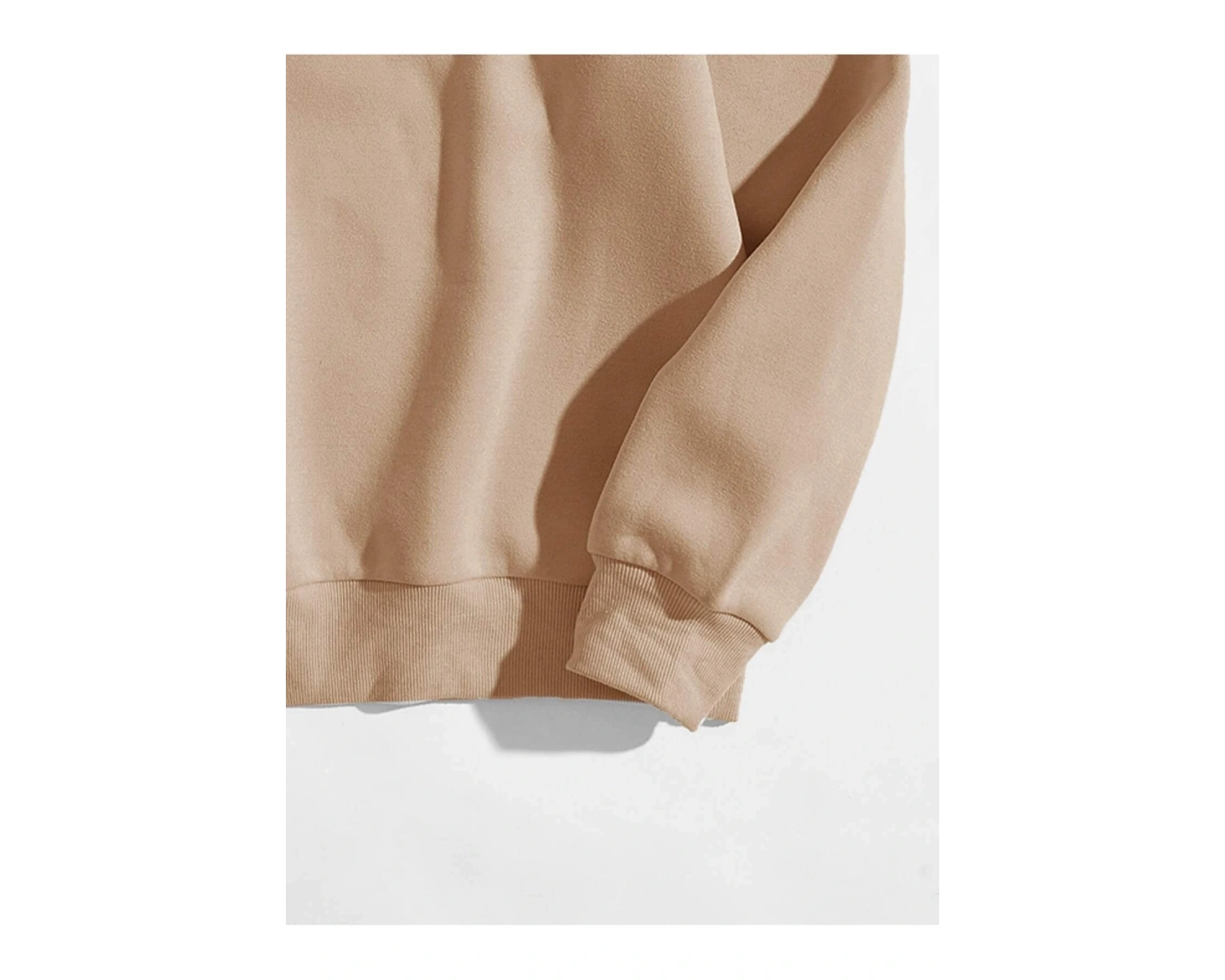 KOD ADR-SHEN EZwear Solid Round Neck Sweatshirt Bej