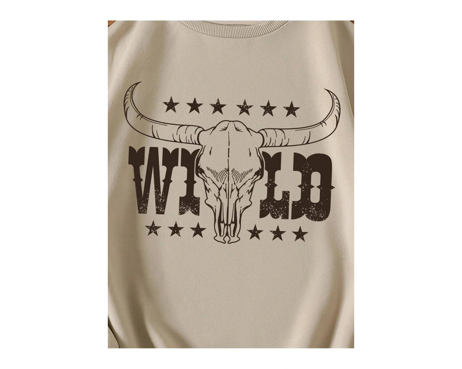 KOD ADR-SHEN LUNE Cattle & Letter Graphic Thermal Lined Sweatshirt