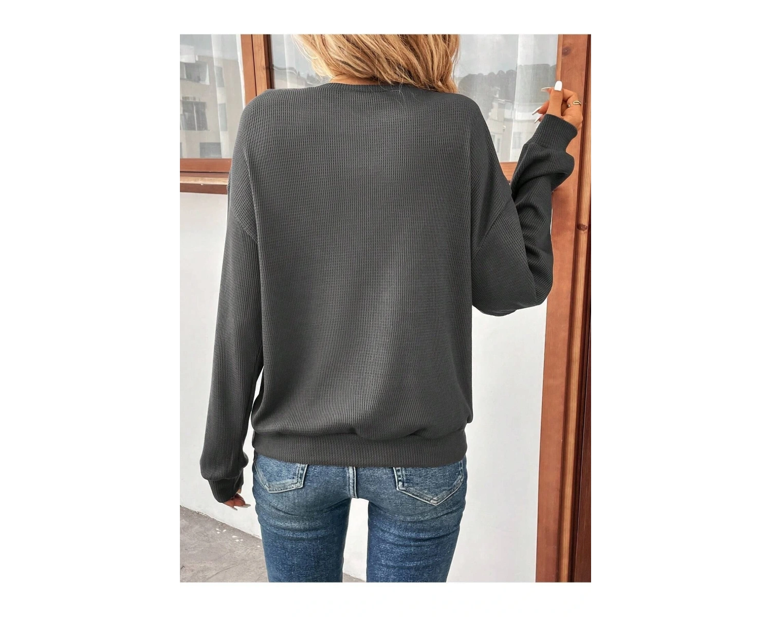 KOD ADR-SHEN LUNE Floral Print Drop Shoulder Sweatshirt Gri