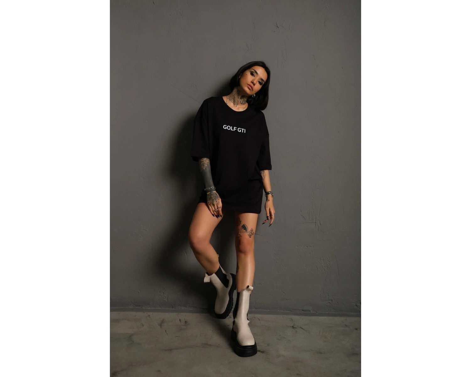 KOD:IZEI - Unisex Oversize Golf Araba Baskılı Pamuklu T-shirt P--1010