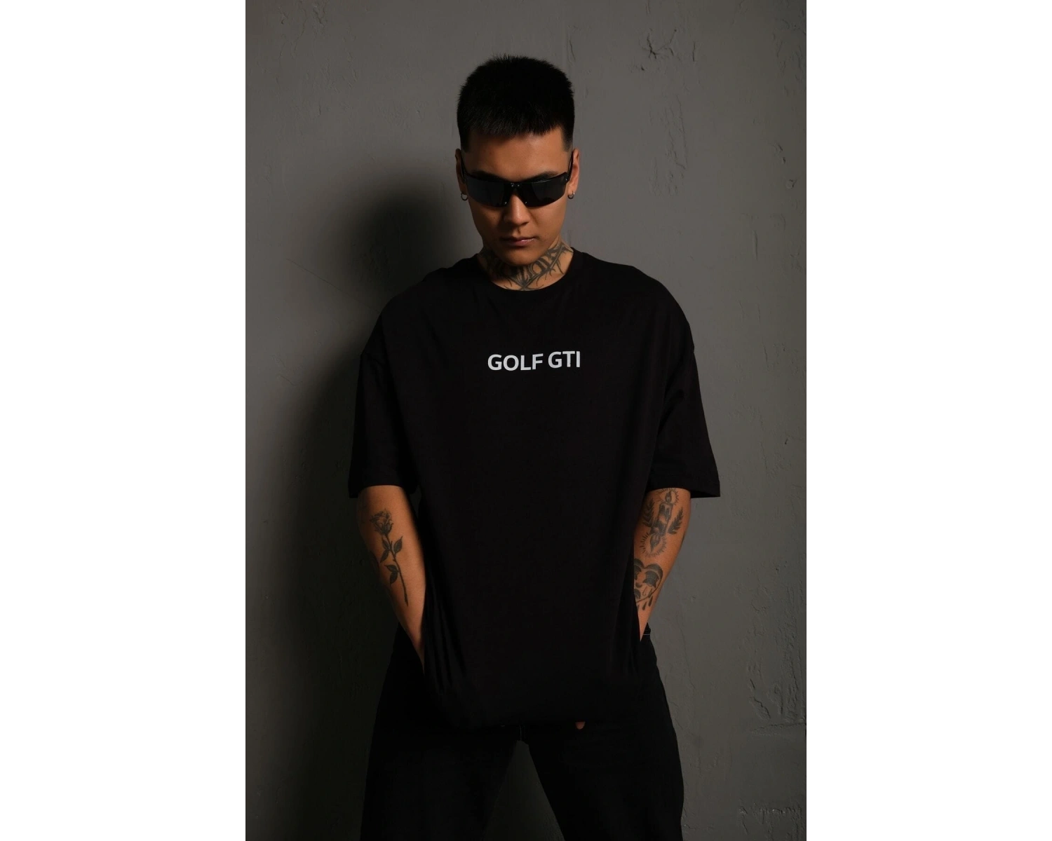 KOD:IZEI - Unisex Oversize Golf Araba Baskılı Pamuklu T-shirt P--1010