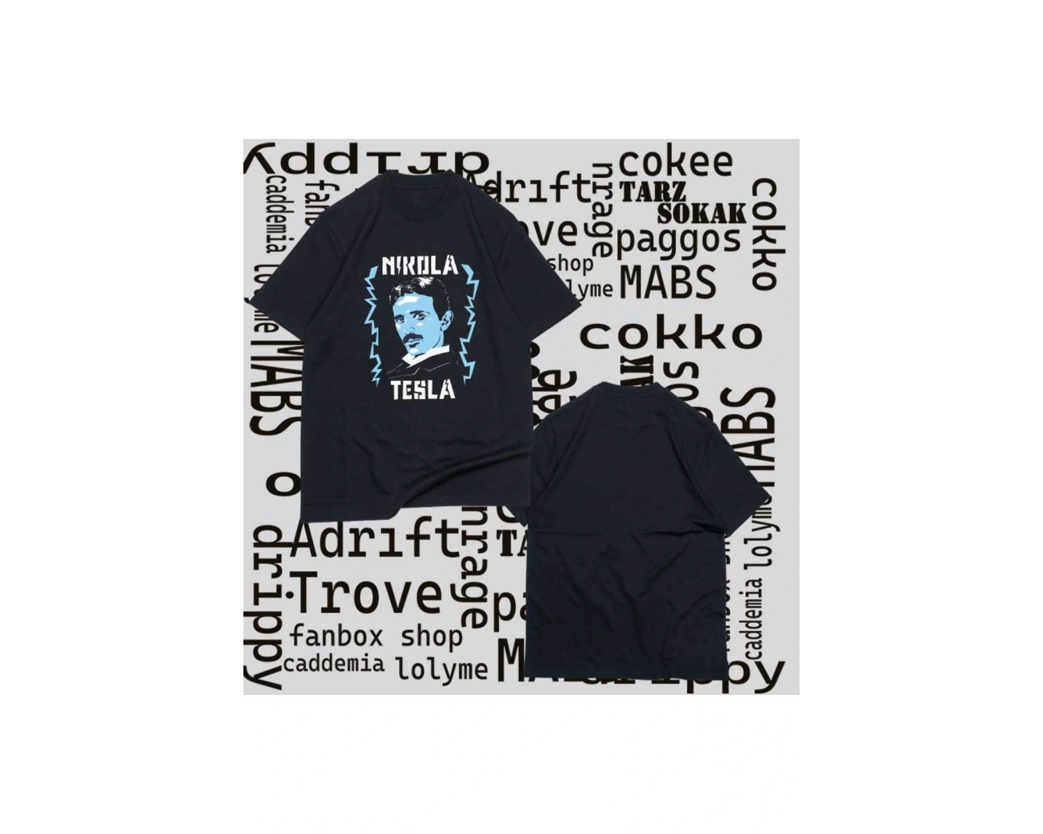 Kod Presss Kadın Siyah Electricity Scientist Nikola Tesla T-shirt 332399tt